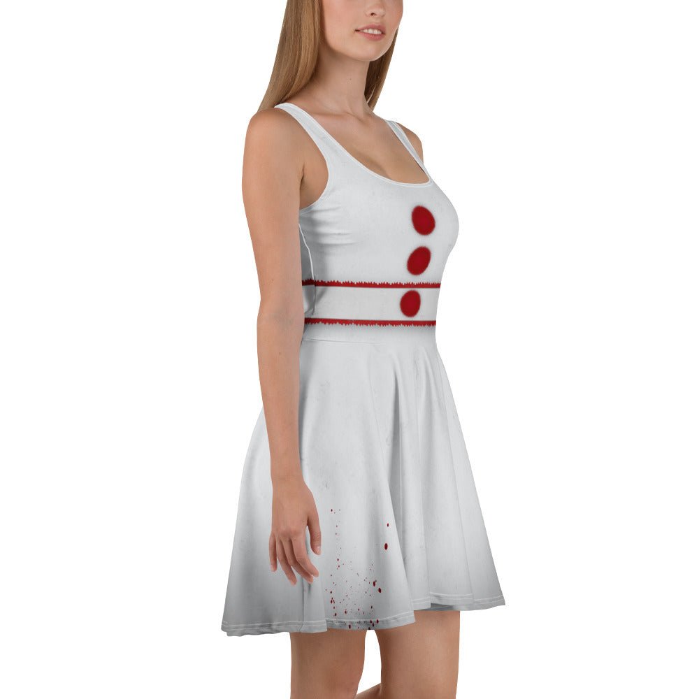 Spooky Clown Carnival Dress – Horror - Inspired Skater Dress for Halloween Lovers adult costumeall day costumeWrong Lever Clothing