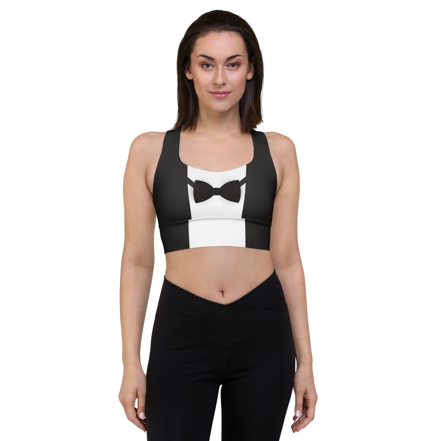 Sports Bra – Faux Tuxedo Penguin Design cosplaydisney adultWrong Lever Clothing