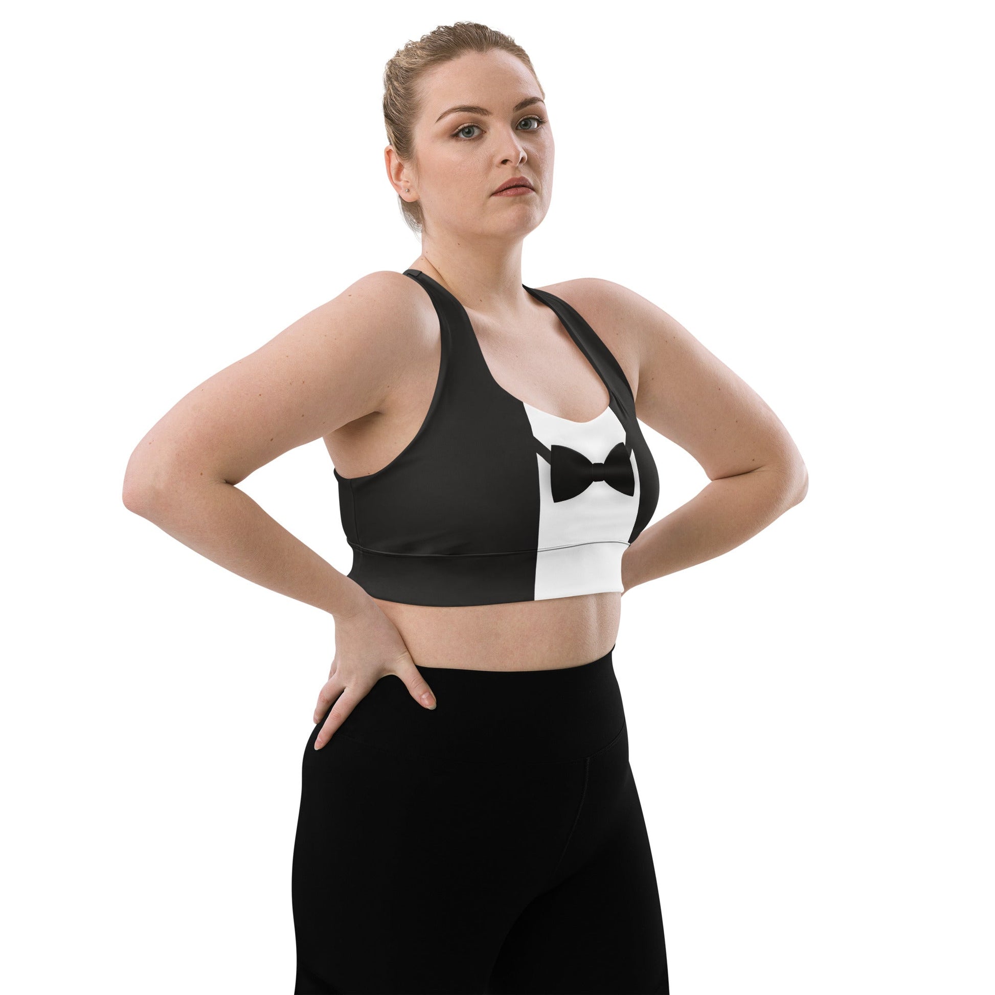 Sports Bra – Faux Tuxedo Penguin Design cosplaydisney adultWrong Lever Clothing