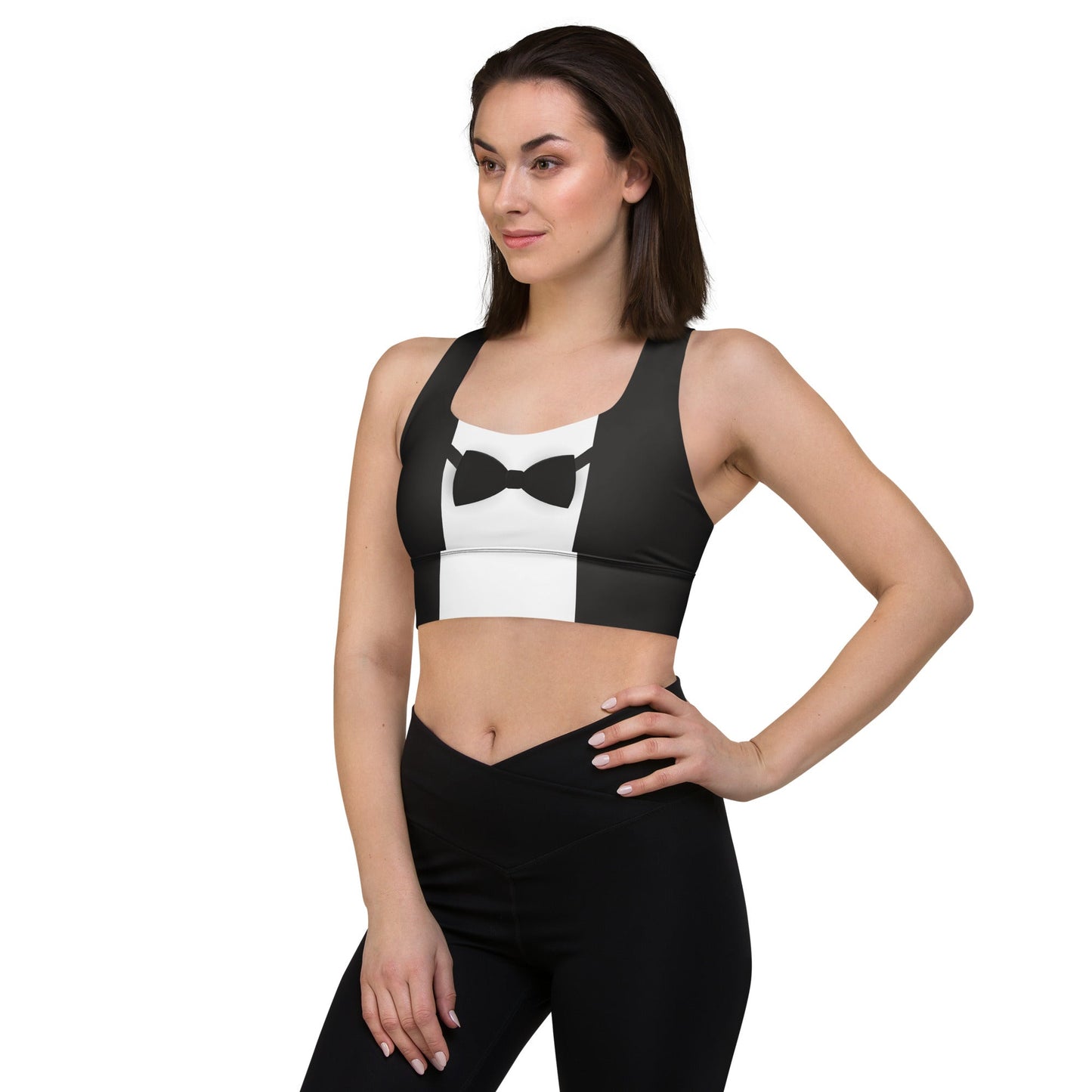 Sports Bra – Faux Tuxedo Penguin Design cosplaydisney adultWrong Lever Clothing