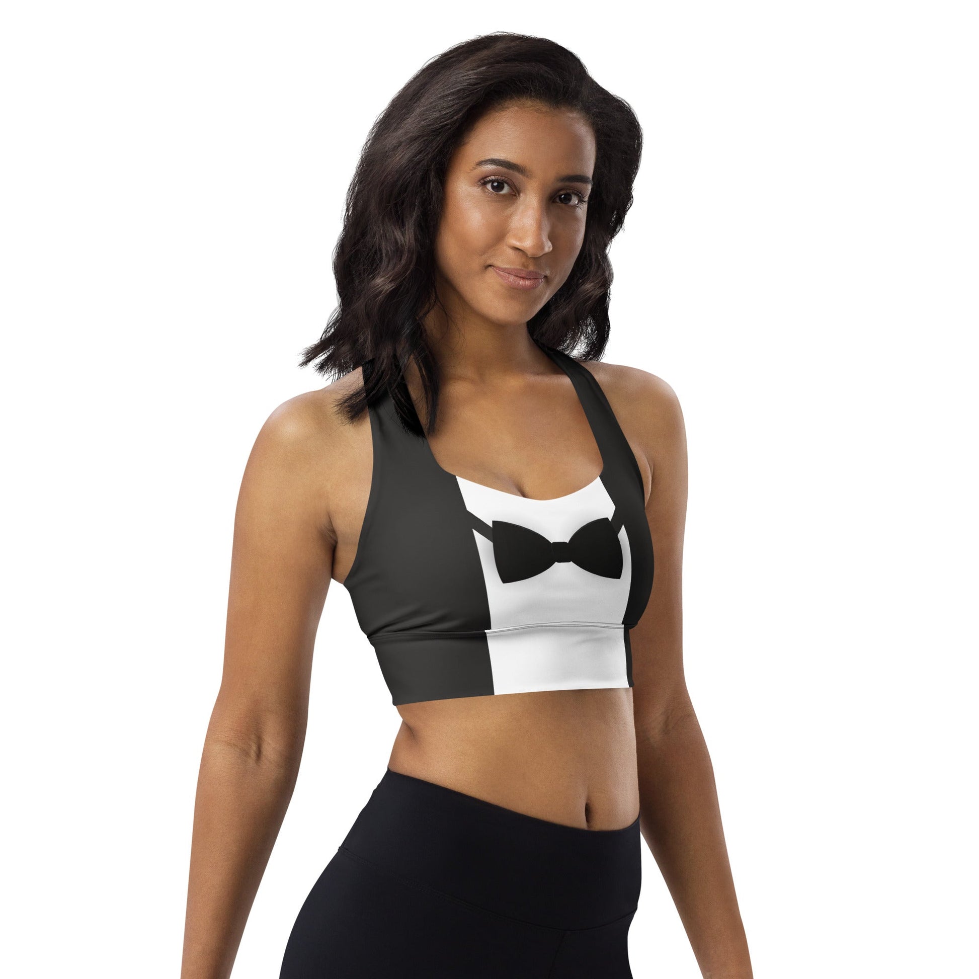 Sports Bra – Faux Tuxedo Penguin Design cosplaydisney adultWrong Lever Clothing
