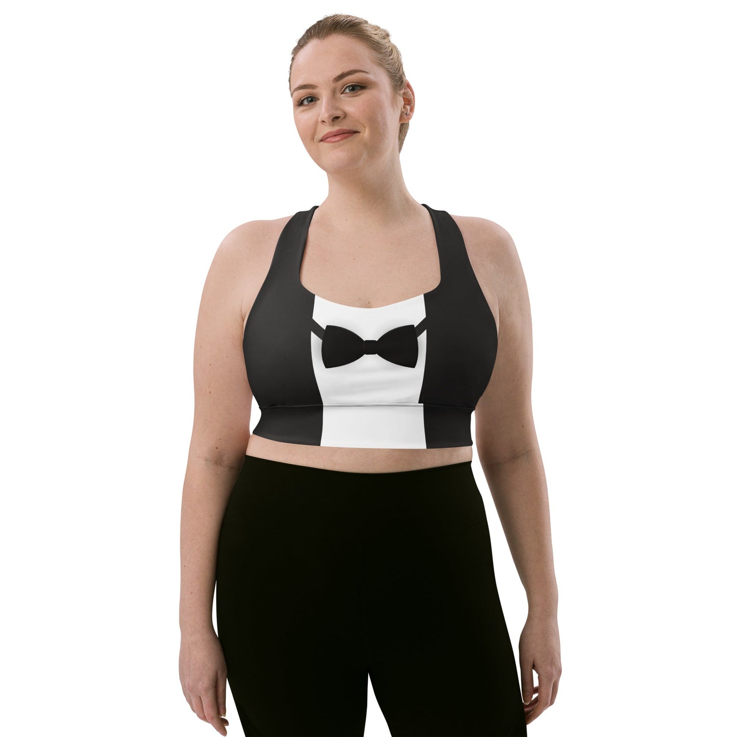 Sports Bra – Faux Tuxedo Penguin Design cosplaydisney adultWrong Lever Clothing