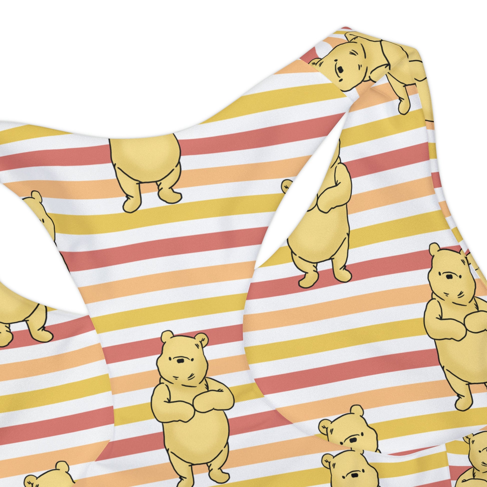 Striped Pooh Girls Two Piece Swimsuit (AOP) All Over PrintAOPAll Over PrintsWrong Lever Clothing