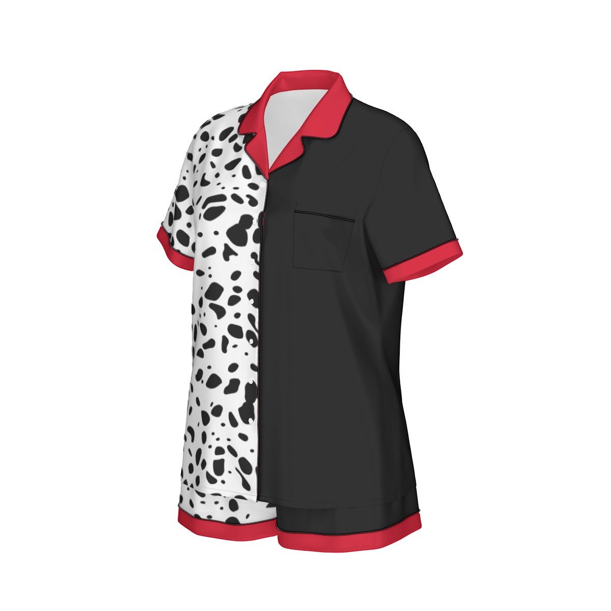 The Devil Women's Imitation Silk Short Sleeve Pajama Set Wrong Lever Clothing