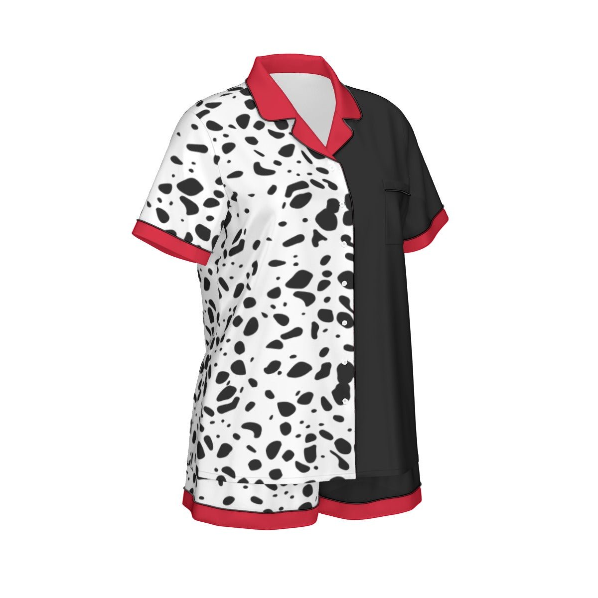 The Devil Women's Imitation Silk Short Sleeve Pajama Set Wrong Lever Clothing