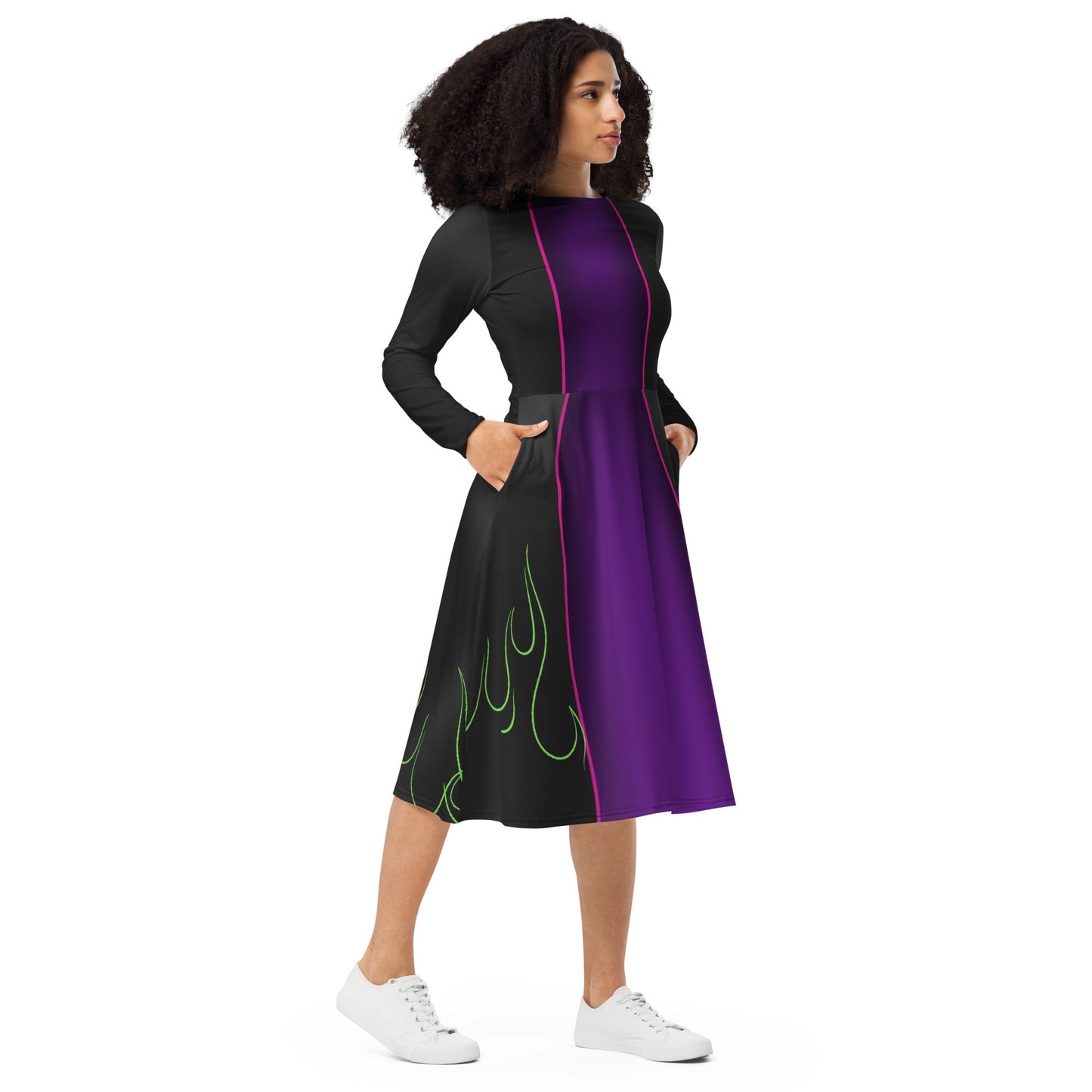 The Evil One long sleeve midi dress disney adultdisney costumeWrong Lever Clothing