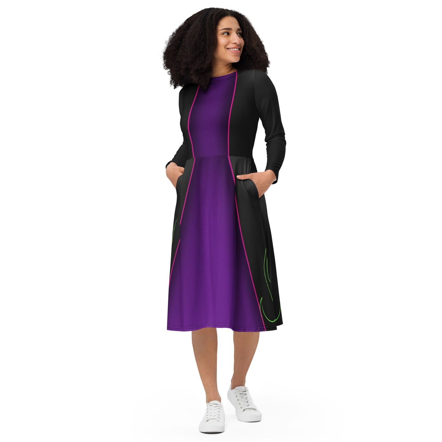 The Evil One long sleeve midi dress disney adultdisney costumeWrong Lever Clothing