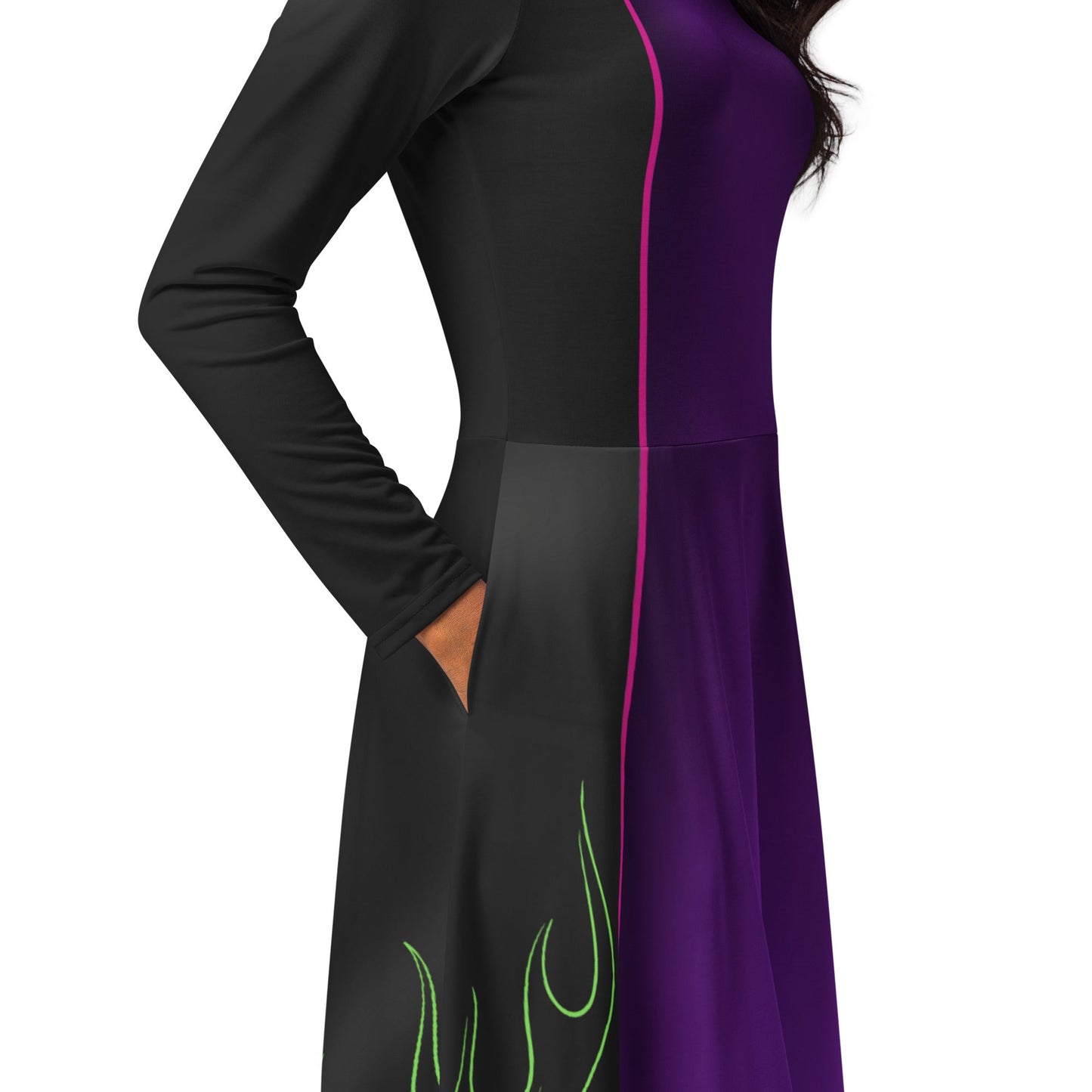 The Evil One long sleeve midi dress disney adultdisney costumeWrong Lever Clothing