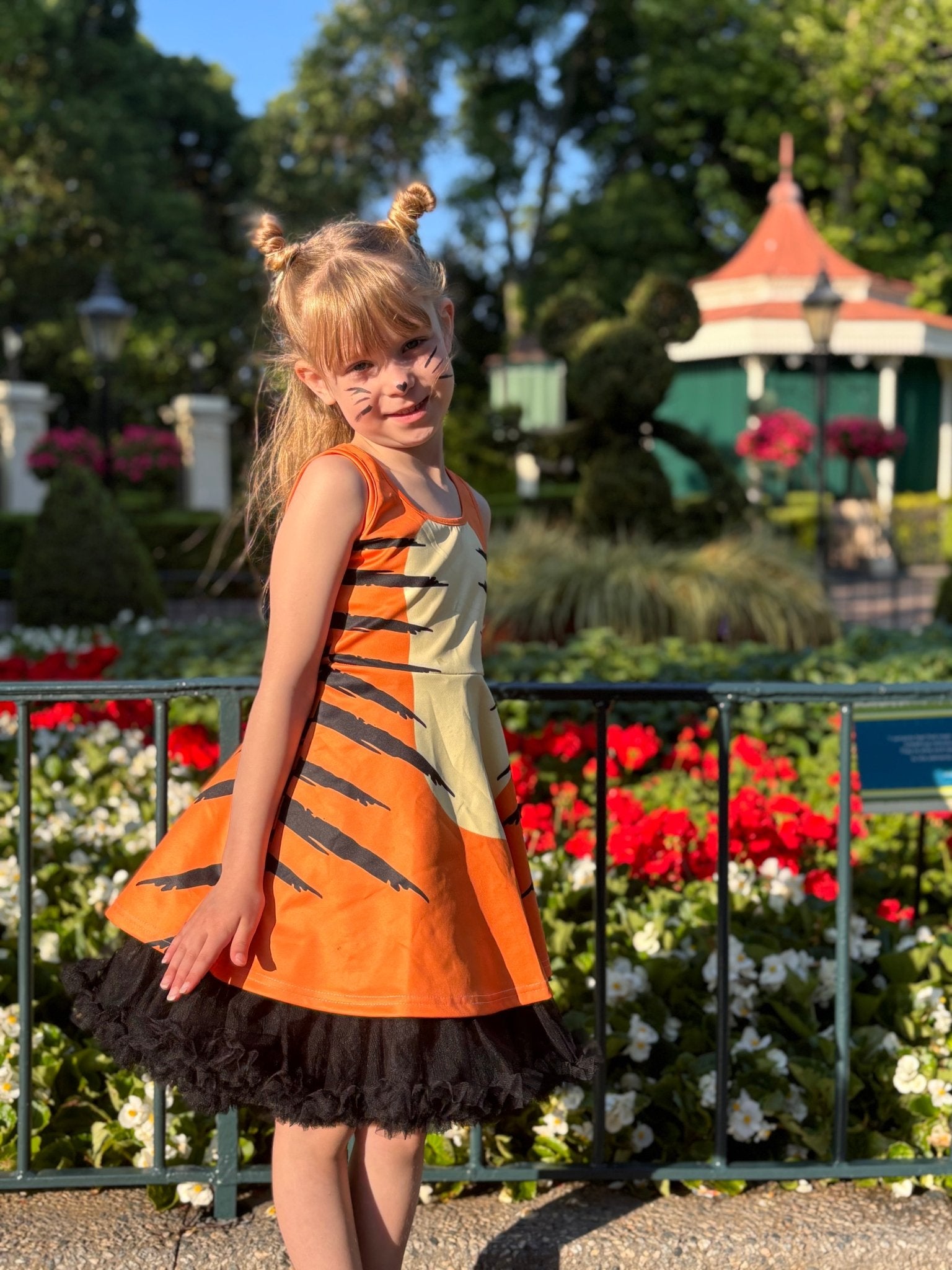 The friendly Tigger Girls' Sleeveless Sundress 100 acre woodAll Over Printkids dressWrong Lever Clothing