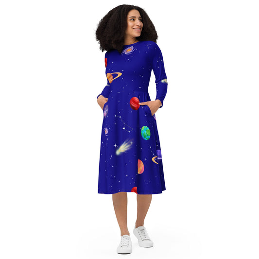 The Frizz long sleeve midi dress book costumebook dressWrong Lever Clothing