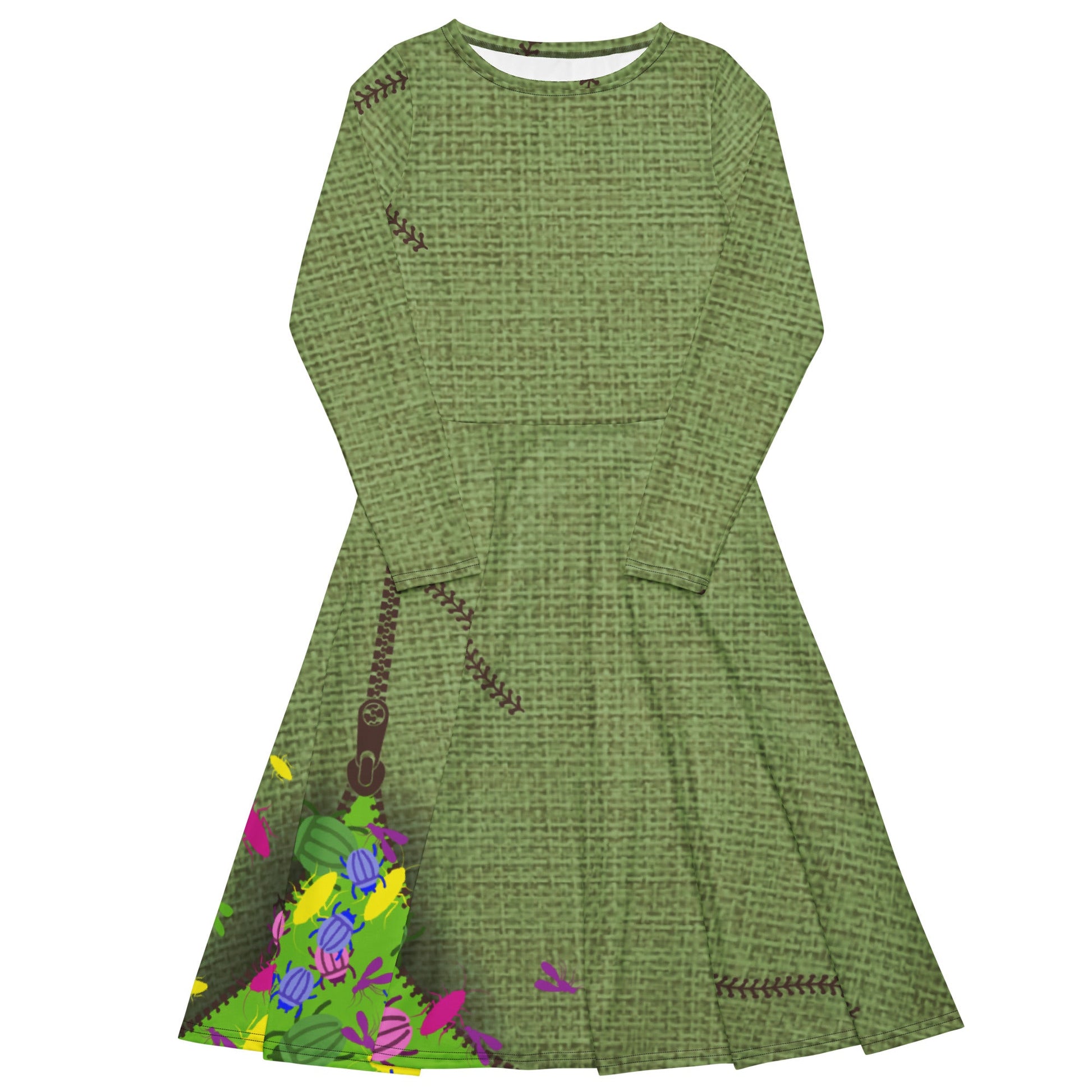 The Green Oogie Boogie long sleeve midi dress christmascosplayWrong Lever Clothing