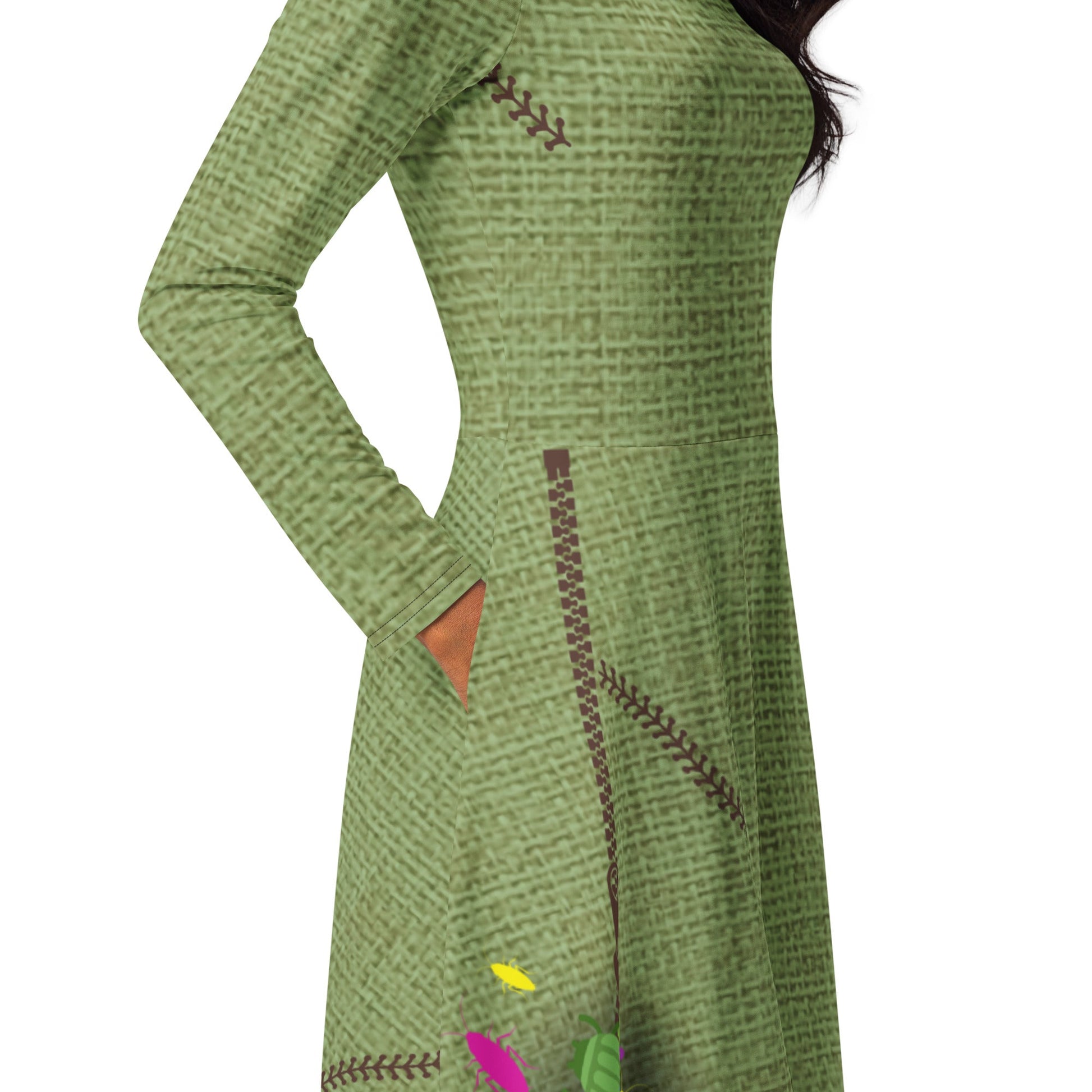 The Green Oogie Boogie long sleeve midi dress christmascosplayWrong Lever Clothing