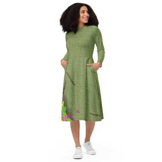 The Green Oogie Boogie long sleeve midi dress christmascosplayWrong Lever Clothing