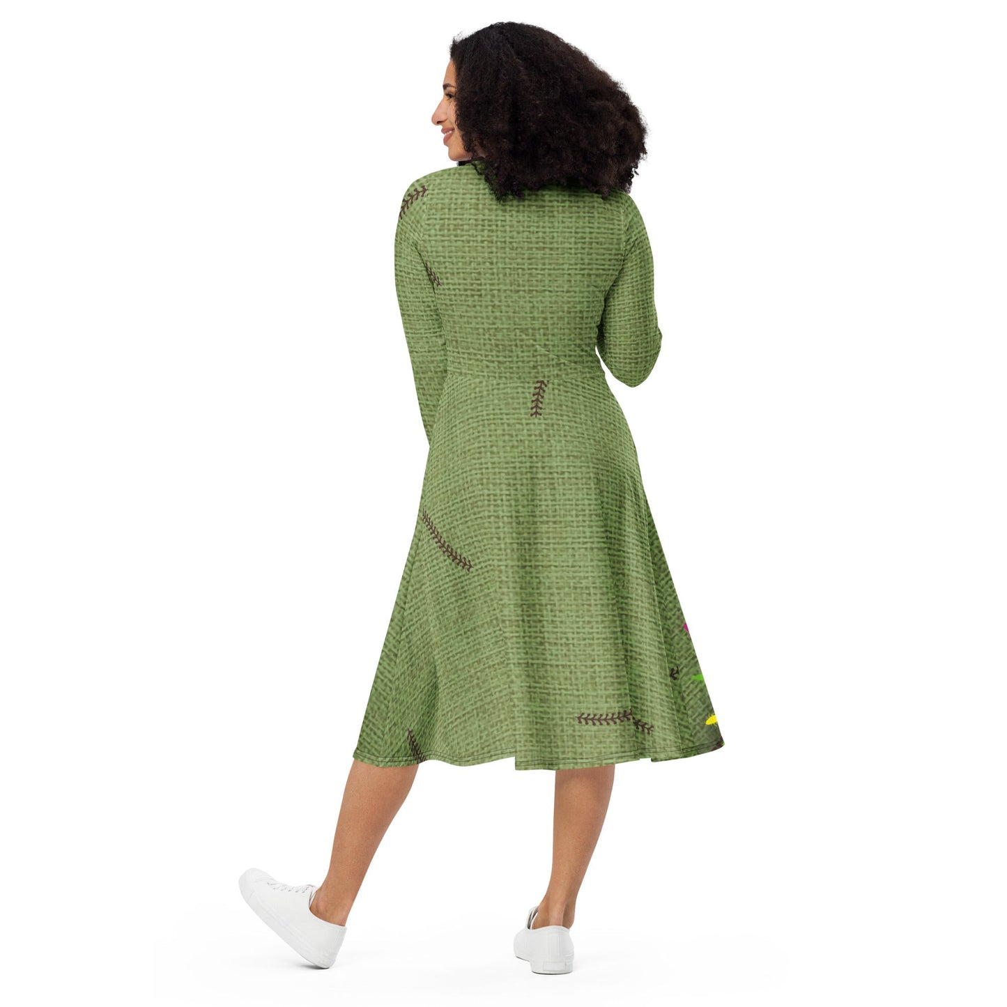 The Green Oogie Boogie long sleeve midi dress christmascosplayWrong Lever Clothing