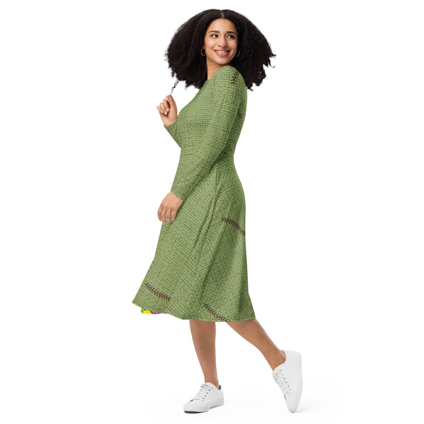 The Green Oogie Boogie long sleeve midi dress christmascosplayWrong Lever Clothing