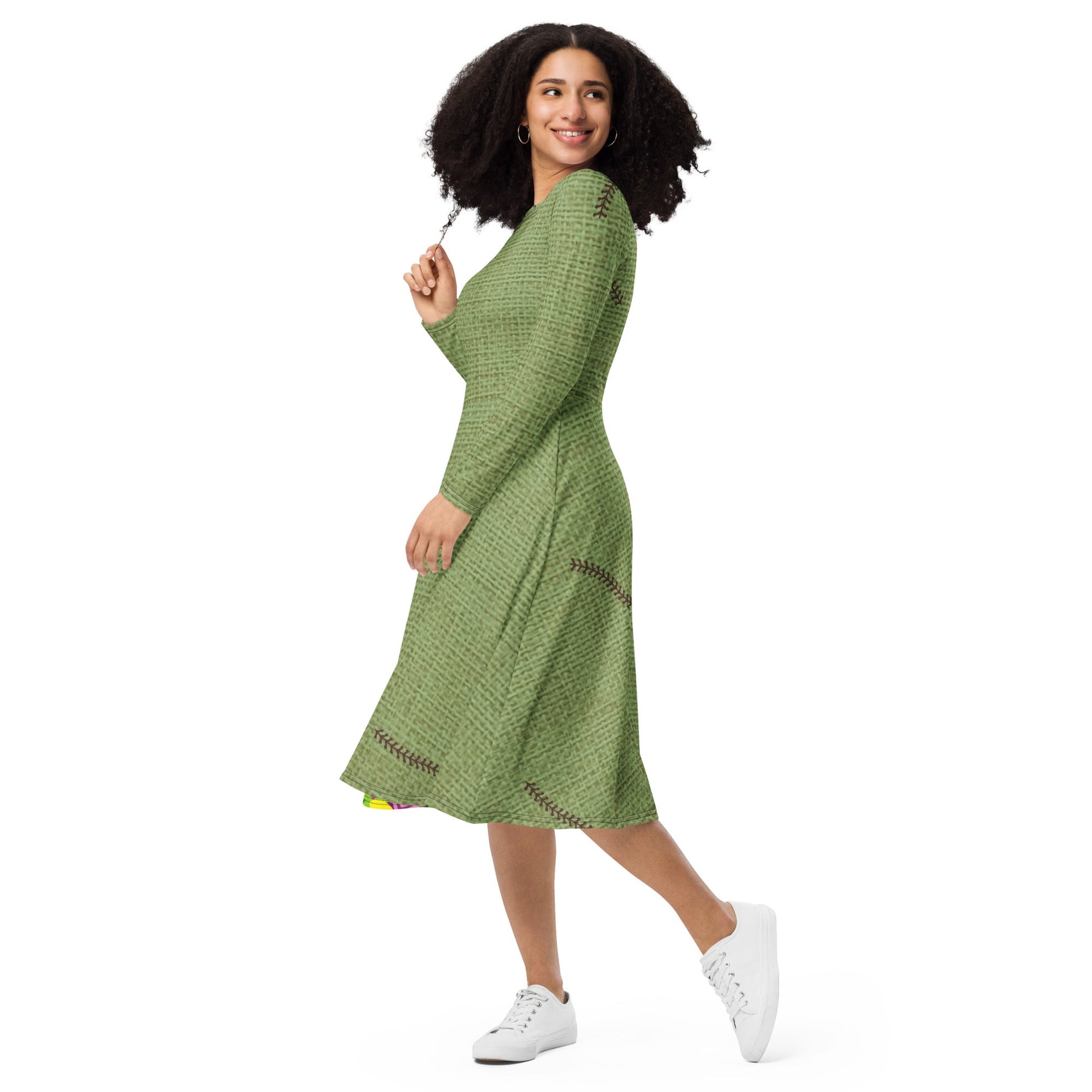 The Green Oogie Boogie long sleeve midi dress christmascosplayWrong Lever Clothing