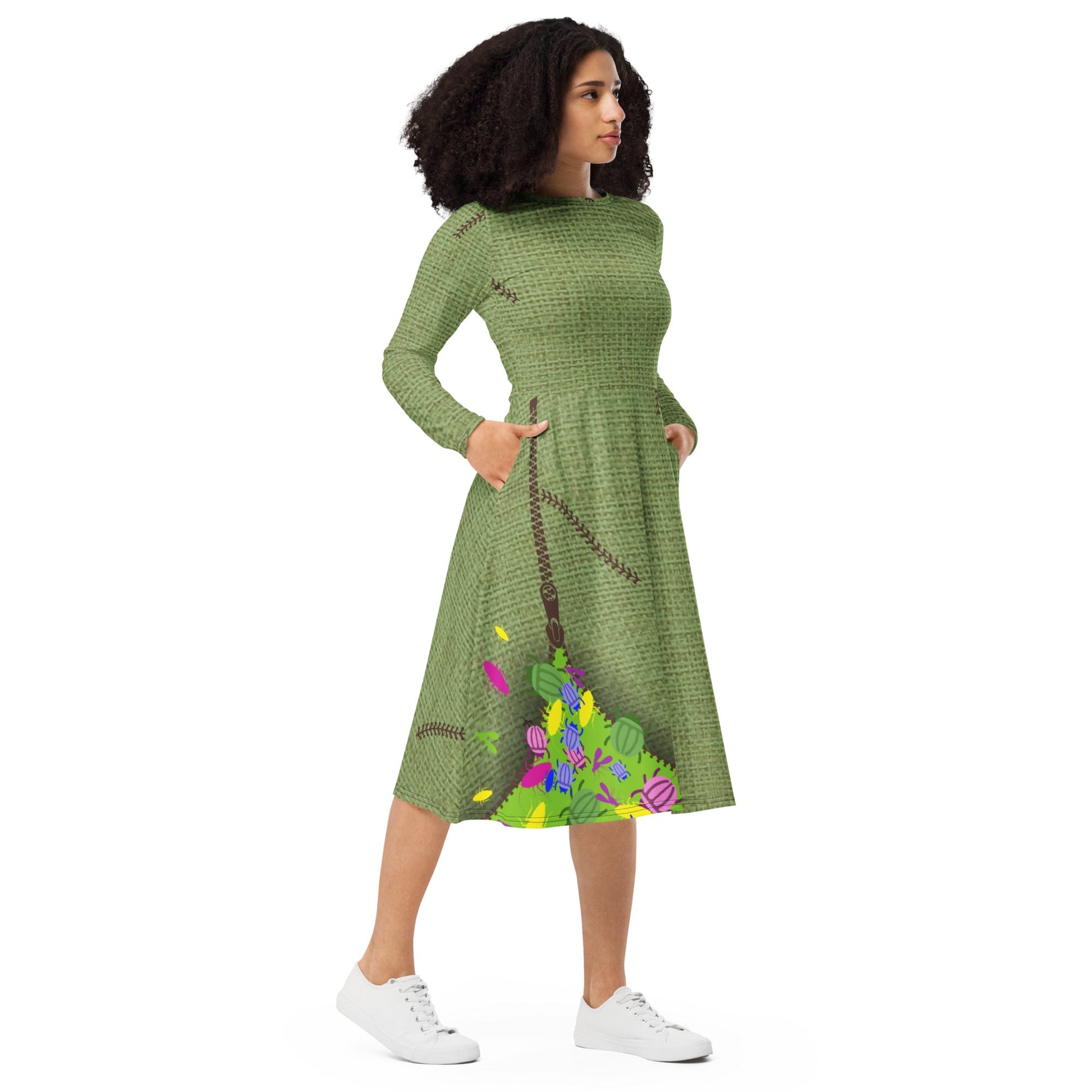 The Green Oogie Boogie long sleeve midi dress christmascosplayWrong Lever Clothing