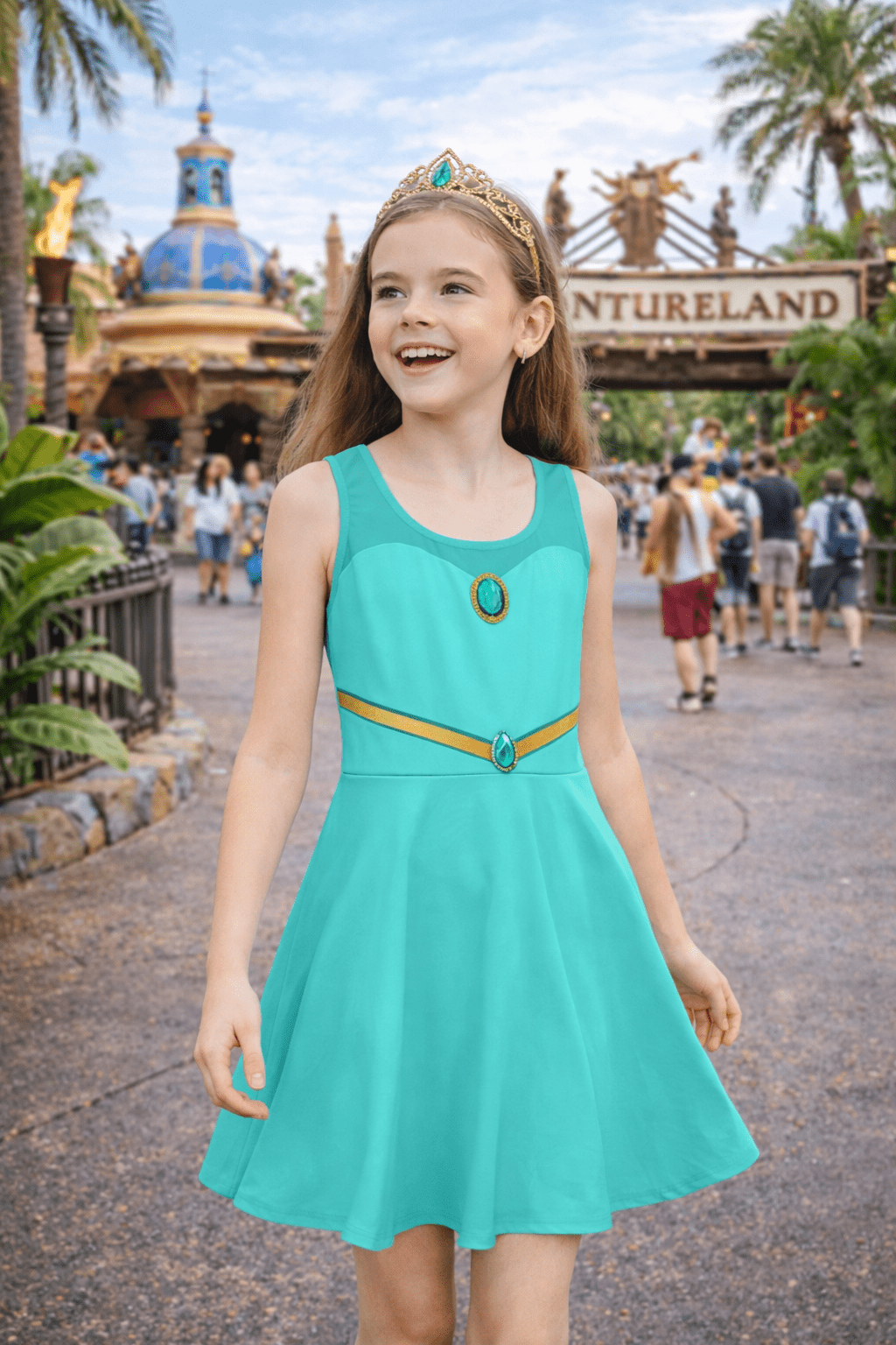 The Jasmine Girls' Sleeveless Sundress aladdinAll Over Printkids dressWrong Lever Clothing