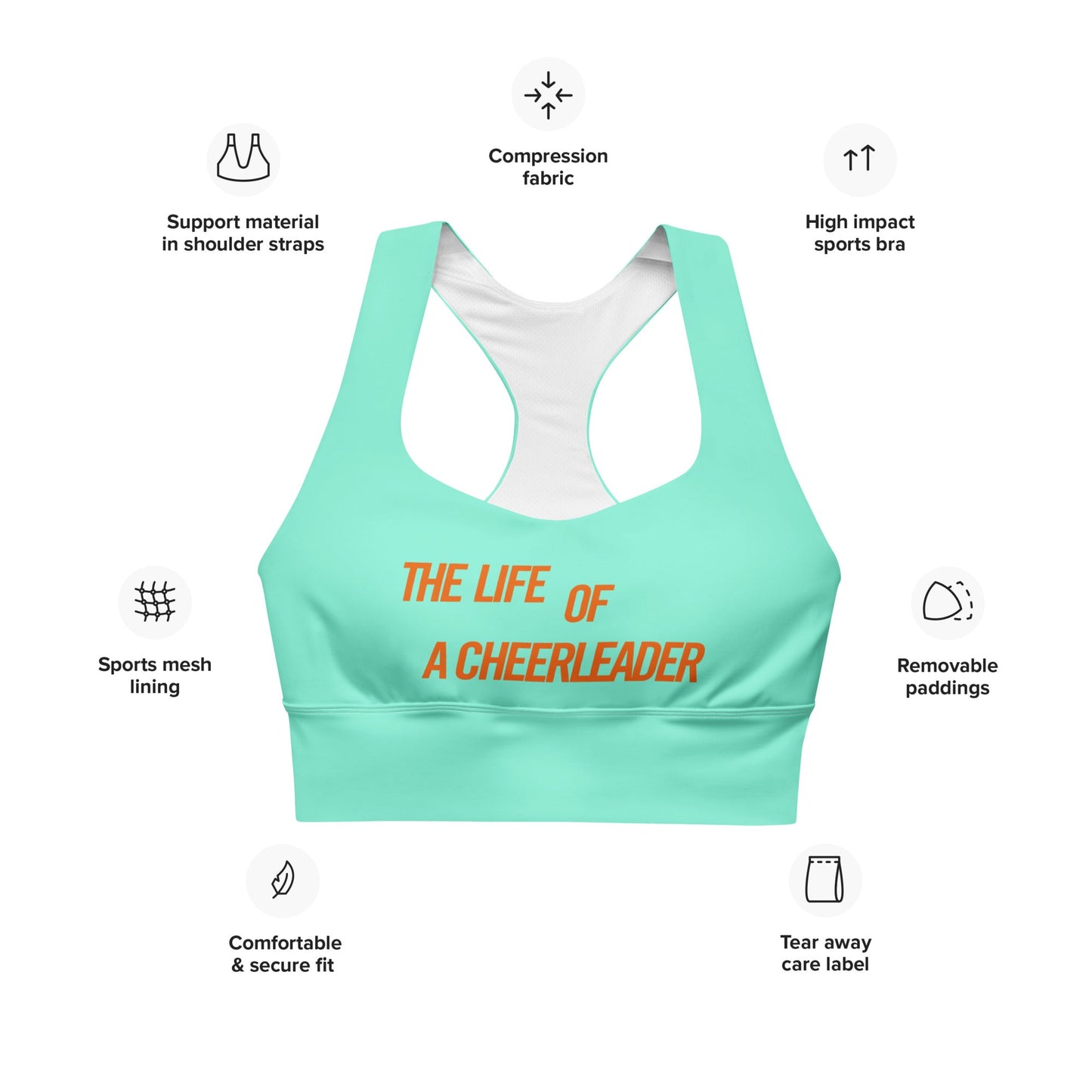 The Life of a Cheerleader Sports Bra | Retro Activewear | Pop Star Aesthetic Gym Top | Cheer Practice Bra | Stylish Workout Gift cheercheer christmasWrong Lever Clothing
