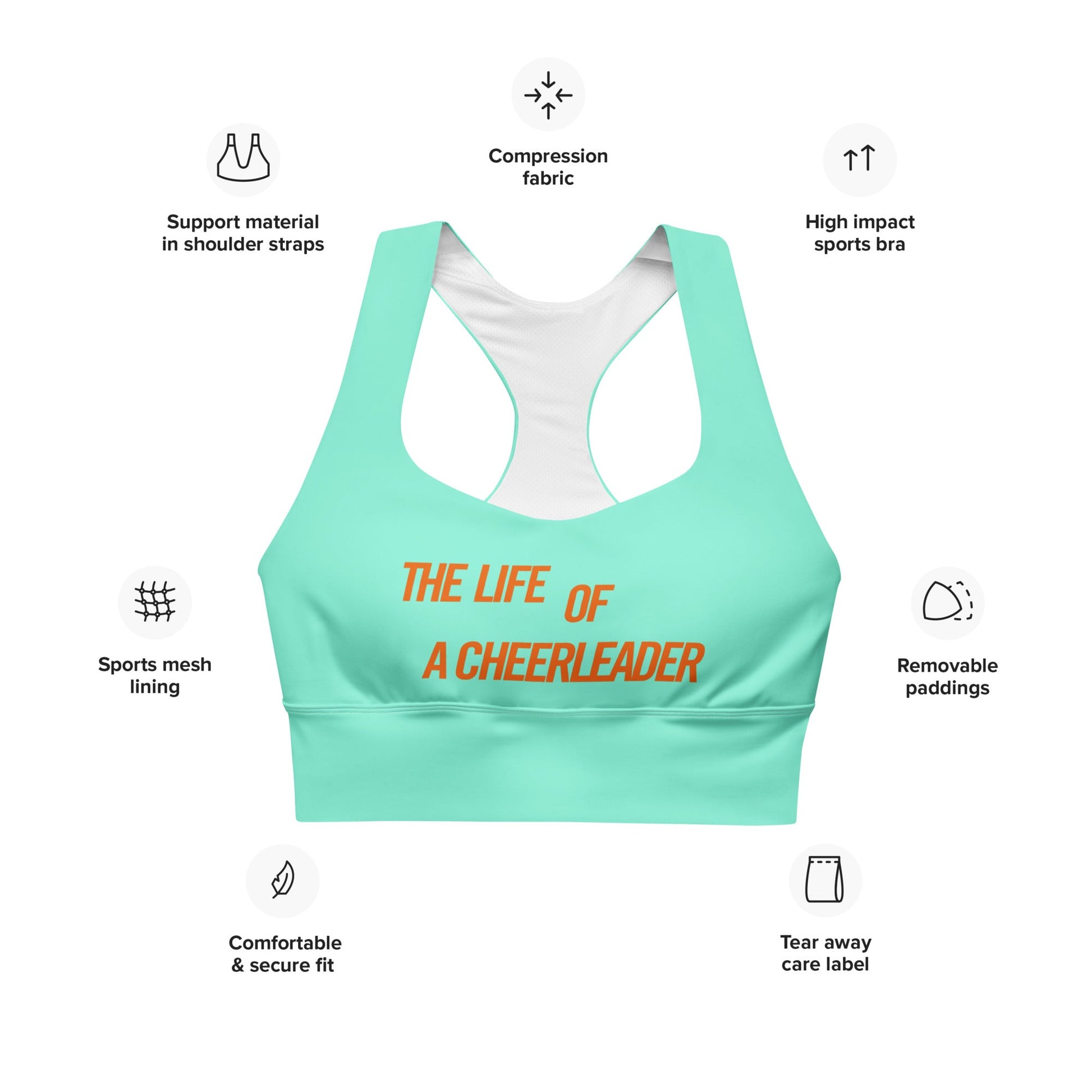 The Life of a Cheerleader Sports Bra | Retro Activewear | Pop Star Aesthetic Gym Top | Cheer Practice Bra | Stylish Workout Gift cheercheer christmasWrong Lever Clothing