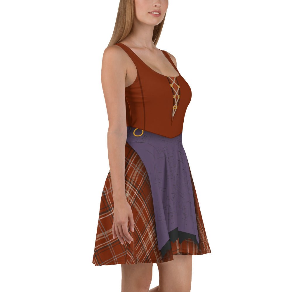 The Mary Witch Skater Dress All Over PrintcosplaySkater DressWrong Lever Clothing