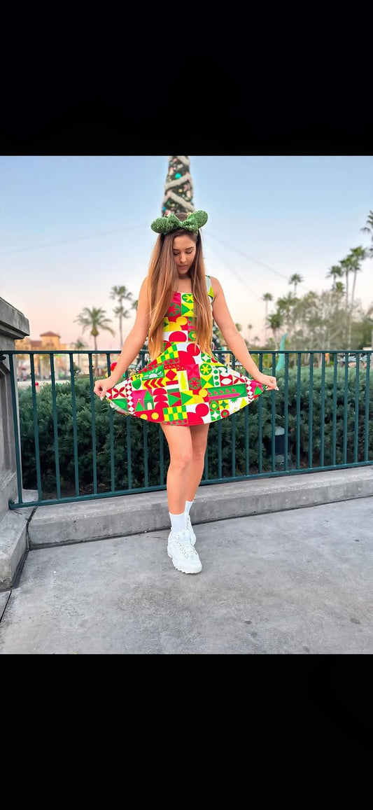 Very Merry Theme Park Cup Skater Dress adult disneydisney christmasWrong Lever Clothing