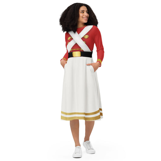 Very Merry Toy Soldier long sleeve midi dress adult christmas dressadult dressSkater DressWrong Lever Clothing