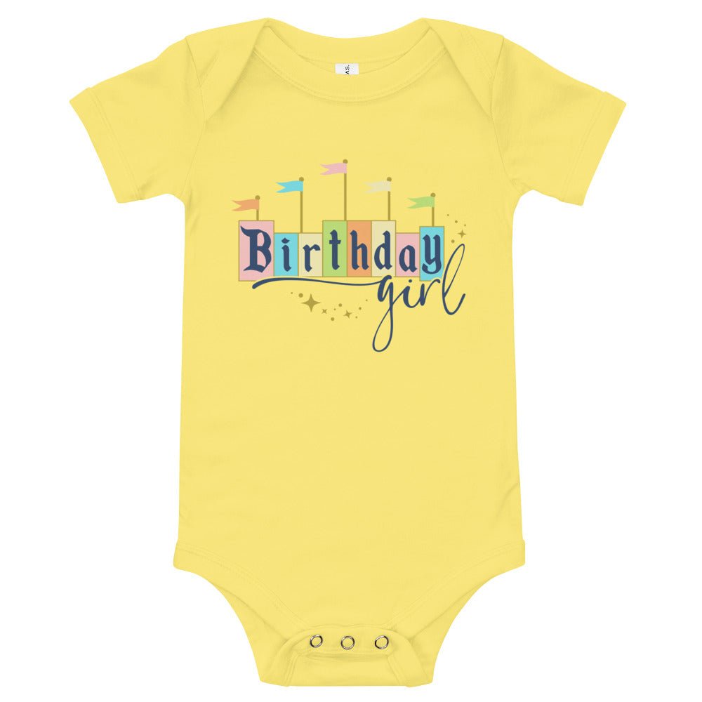 Vintage Birthday Girl Baby short sleeve one piece happiness is addictiveWrong Lever Clothing