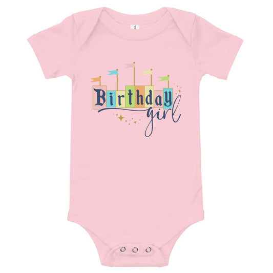 Vintage Birthday Girl Baby short sleeve one piece happiness is addictiveWrong Lever Clothing