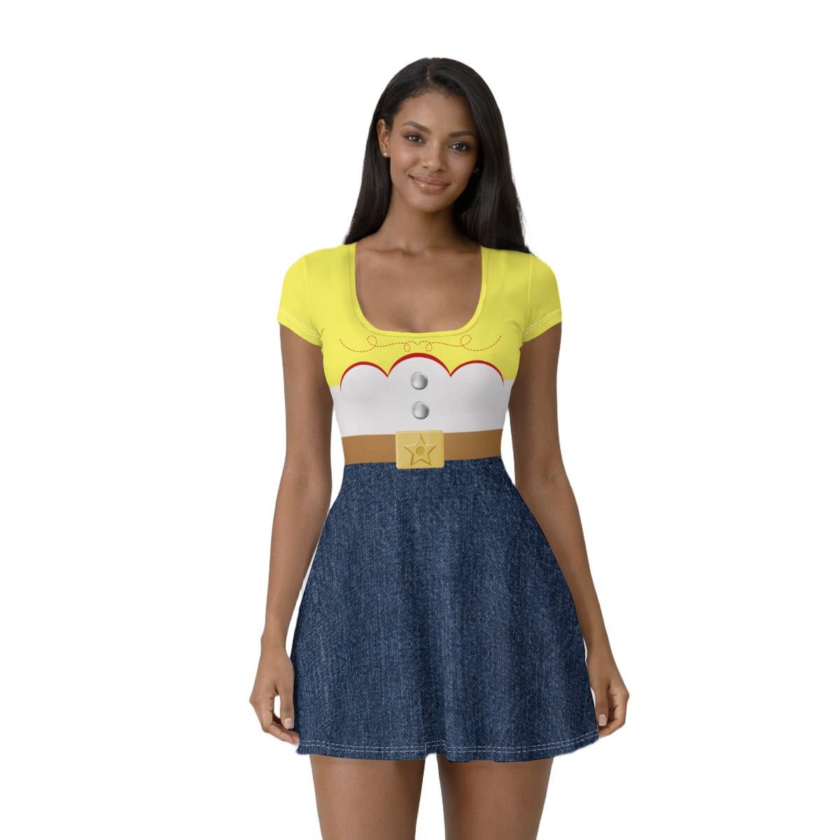 Western Cowgirl Inspired Adult Dress with Built - In Shorts | Playful Rodeo Style Outfit | Theme Park 90s disneyadult disneyWrong Lever Clothing