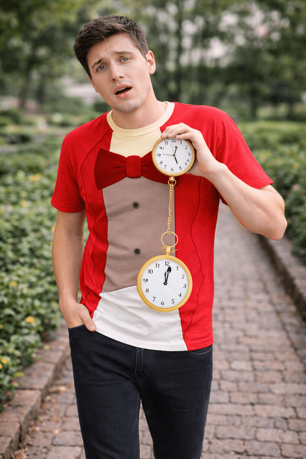 White Rabbit Unisex Cut & Sew Tee alice in wonderlandAll Over PrintAdult T-ShirtWrong Lever Clothing