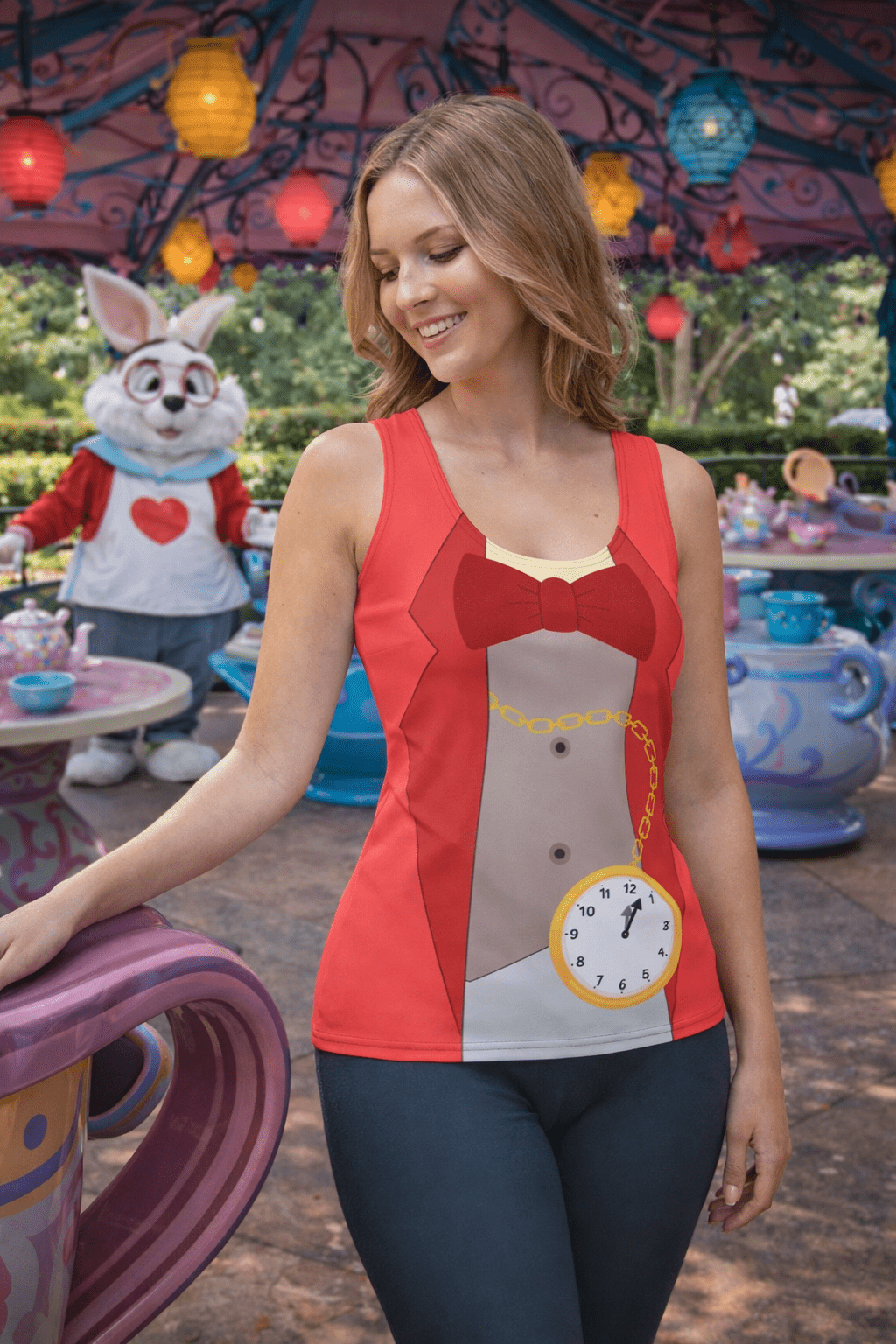 White Rabbit Wonderland Tank Top active wearaliceAdult T-ShirtWrong Lever Clothing