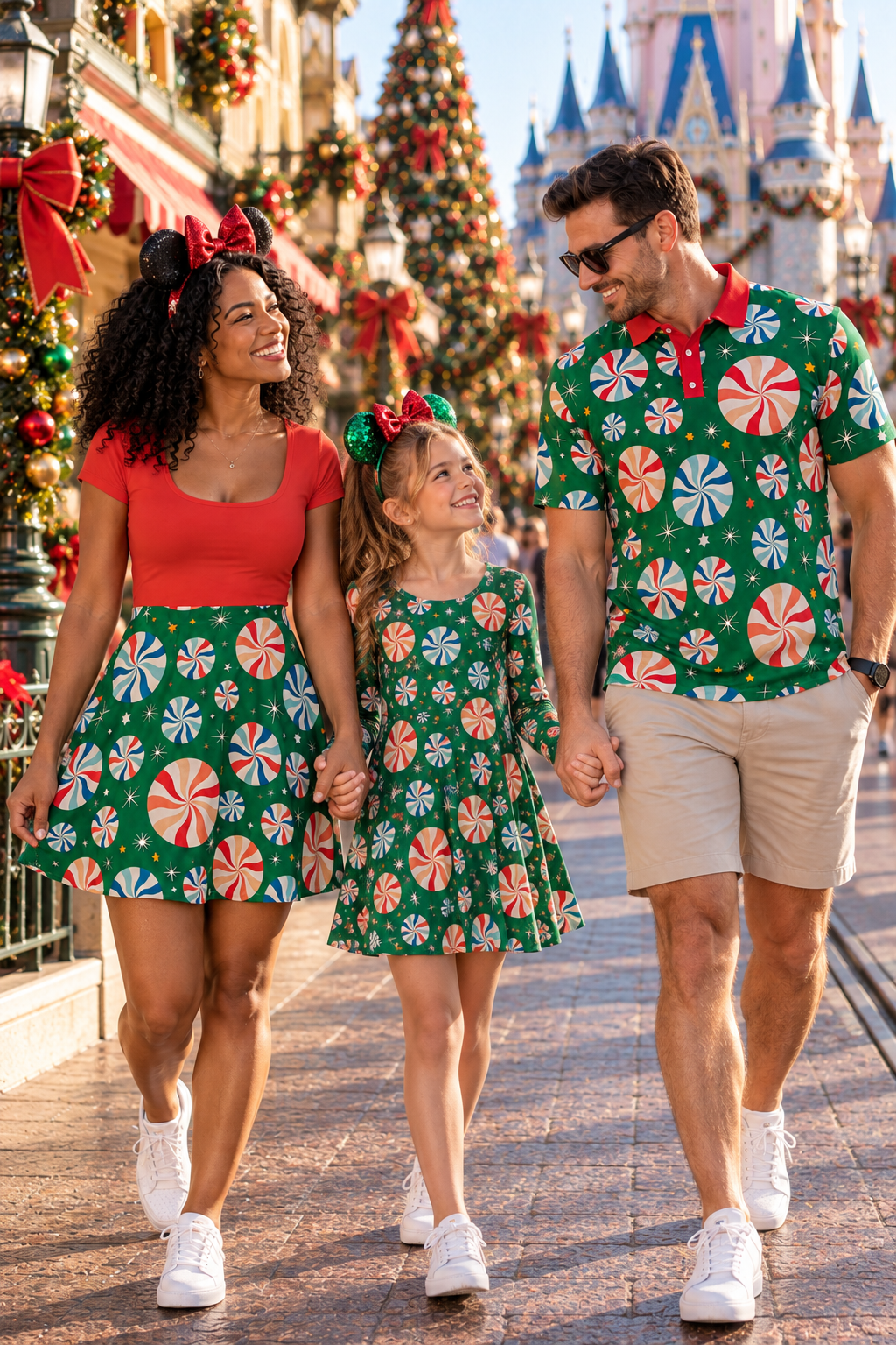 Women’s Peppermint Christmas Skater Dress | Holiday Candy Park Dress adult holiday stylechristmas trip clothingWrong Lever Clothing