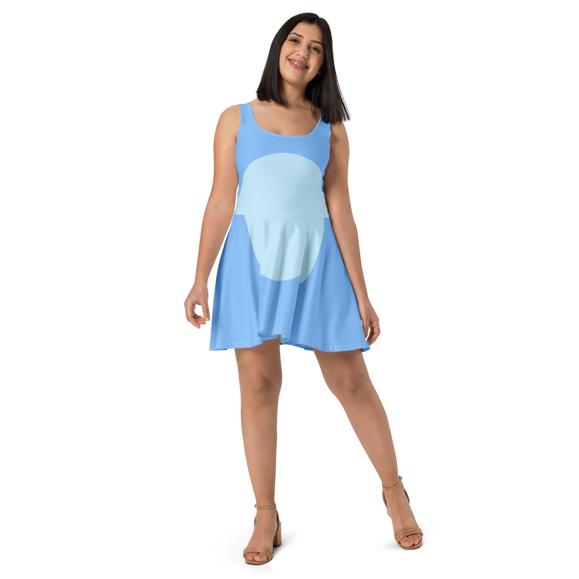 Blue Dog Skater Dress- Running Costume, Cosplay, Bounding Australian cartoon merchandisebingo blueybingo shirt#tag4##tag5##tag6#