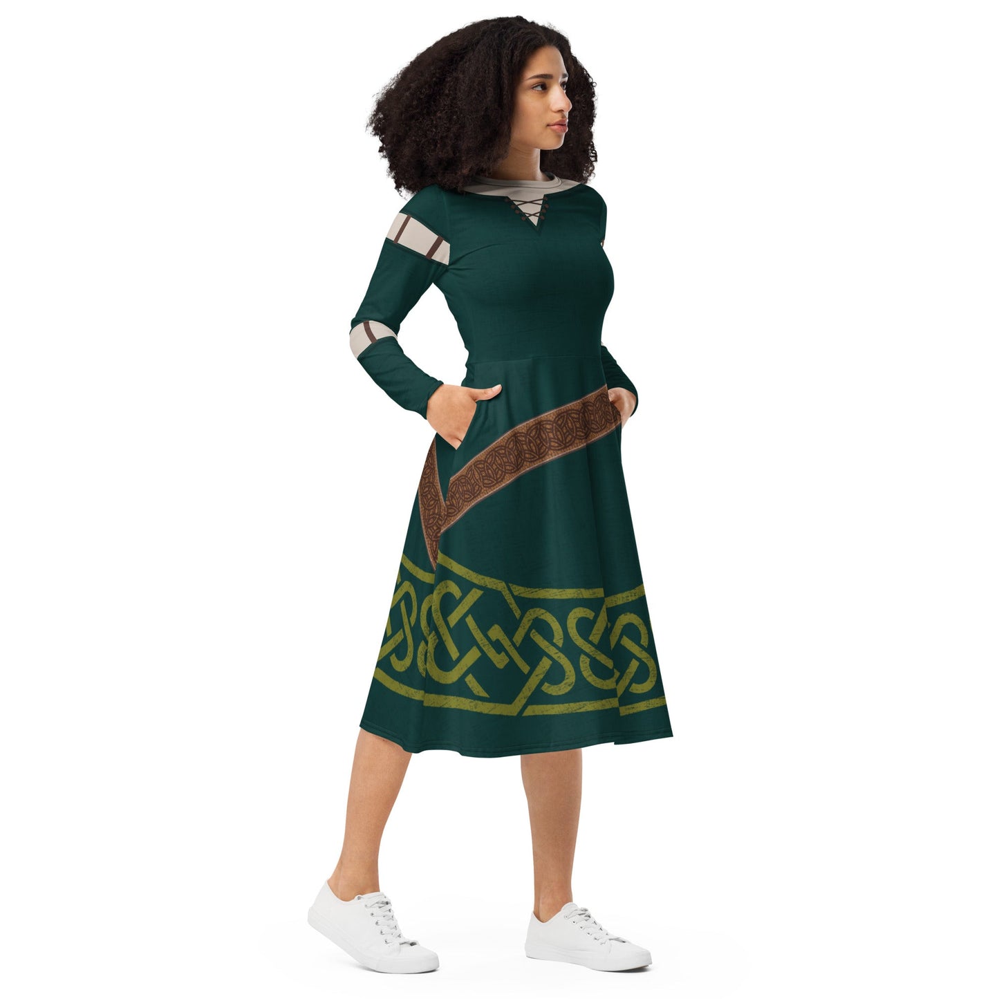 Brave Inspired Merida long sleeve midi dress- Princess Costume, Bounding, Cosplay bravedisney dressdisney halloween#tag4##tag5##tag6#