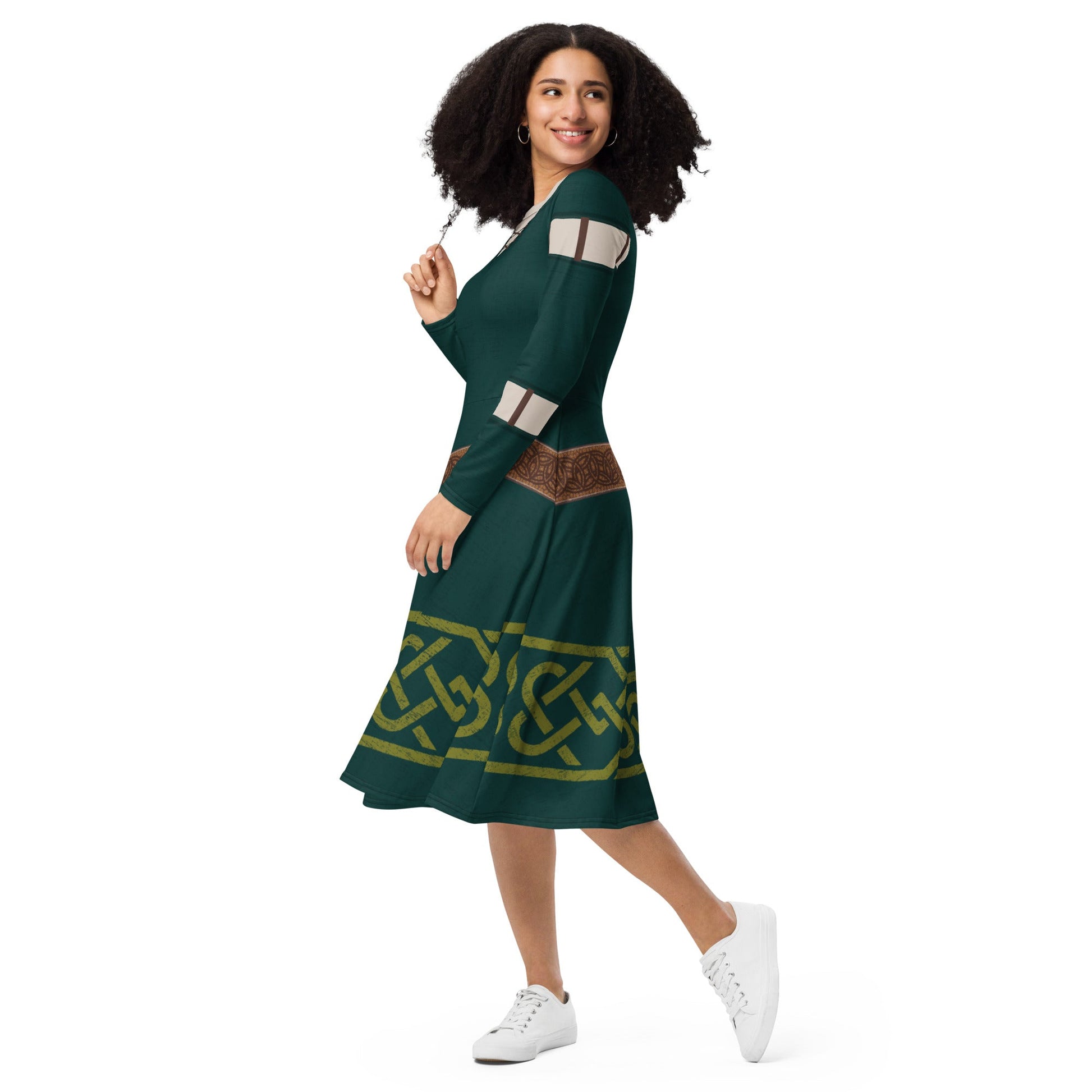 Brave Inspired Merida long sleeve midi dress- Princess Costume, Bounding, Cosplay M Brave Inspired Merida long sleeve midi dress- Princess Costume, Bounding, Cosplay M