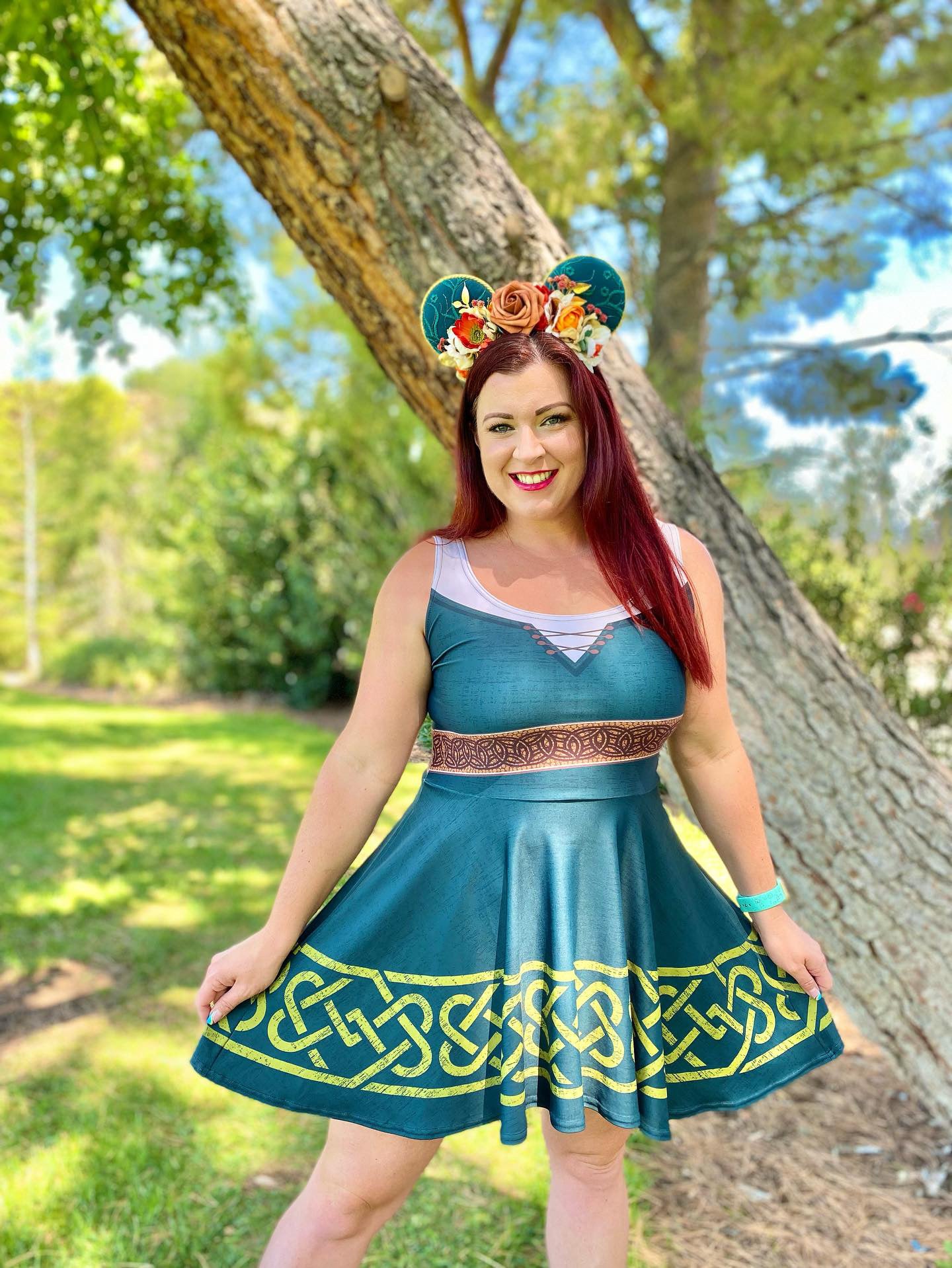 Brave Inspired Merida Skater Dress- Running Costume, Cosplay, Bounding bravedisney dressdisney halloween#tag4##tag5##tag6#