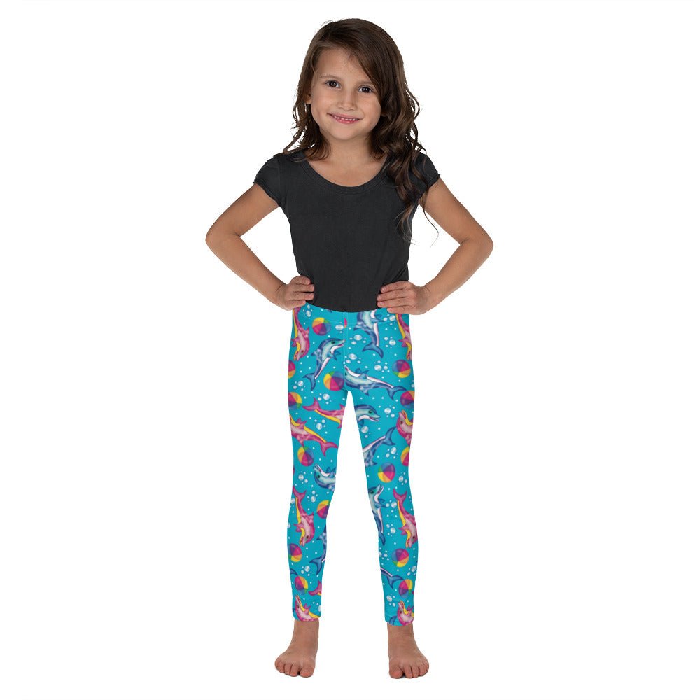 Bright Dolphins Kid&#39;s Leggings happiness is addictive#tag4##tag5##tag6#