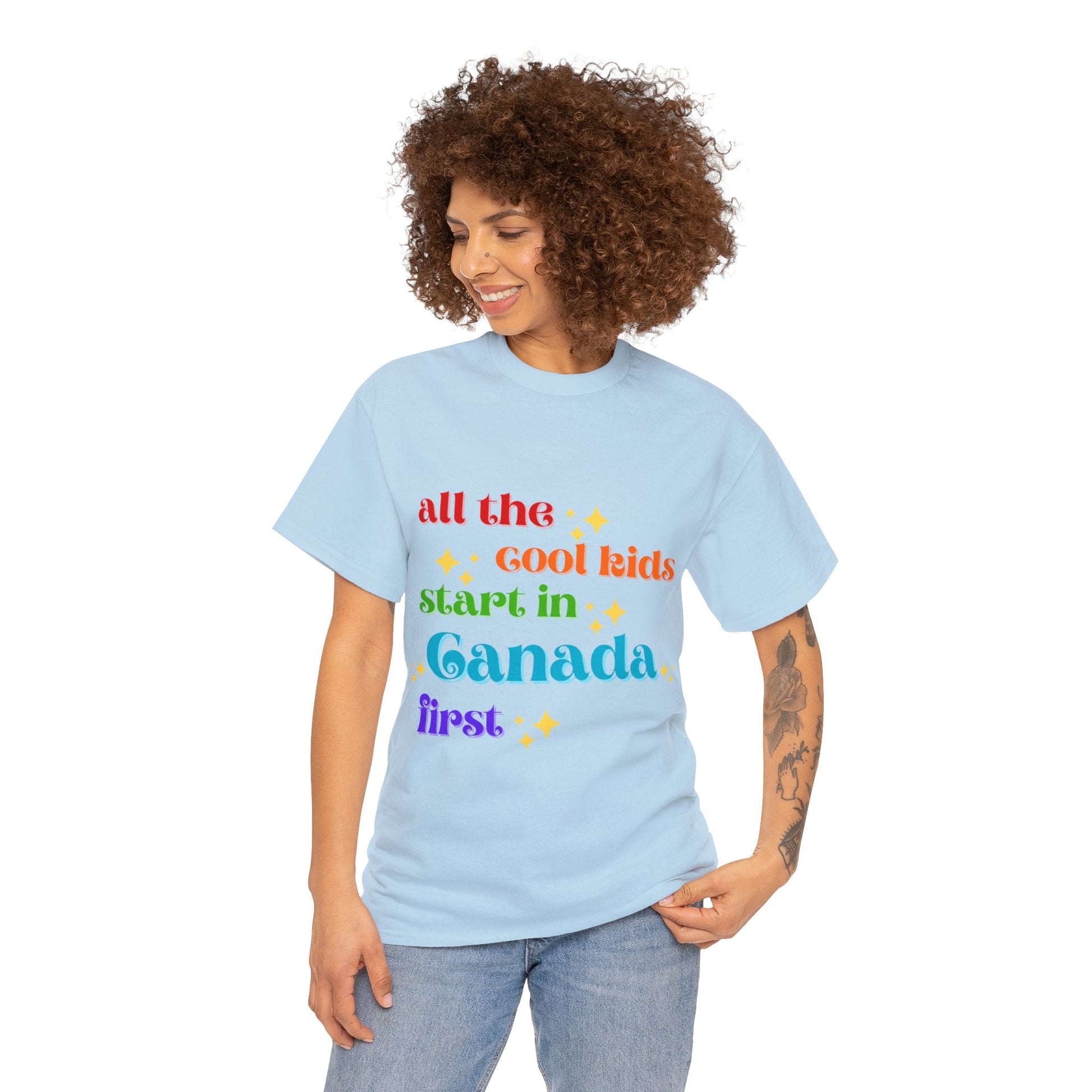 Canada First Unisex Heavy Cotton Tee adult epcot topCrew neckAdult T-ShirtWrong Lever Clothing