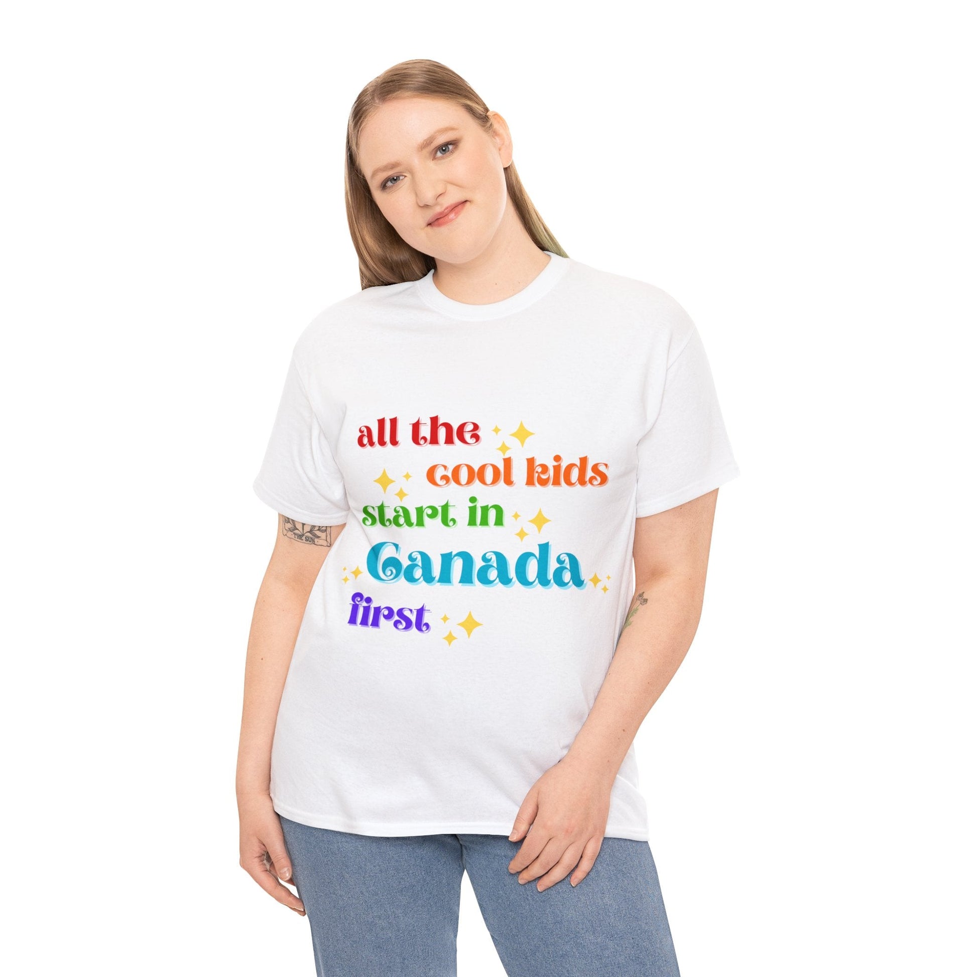 Canada First Unisex Heavy Cotton Tee adult epcot topCrew neckAdult T-ShirtWrong Lever Clothing