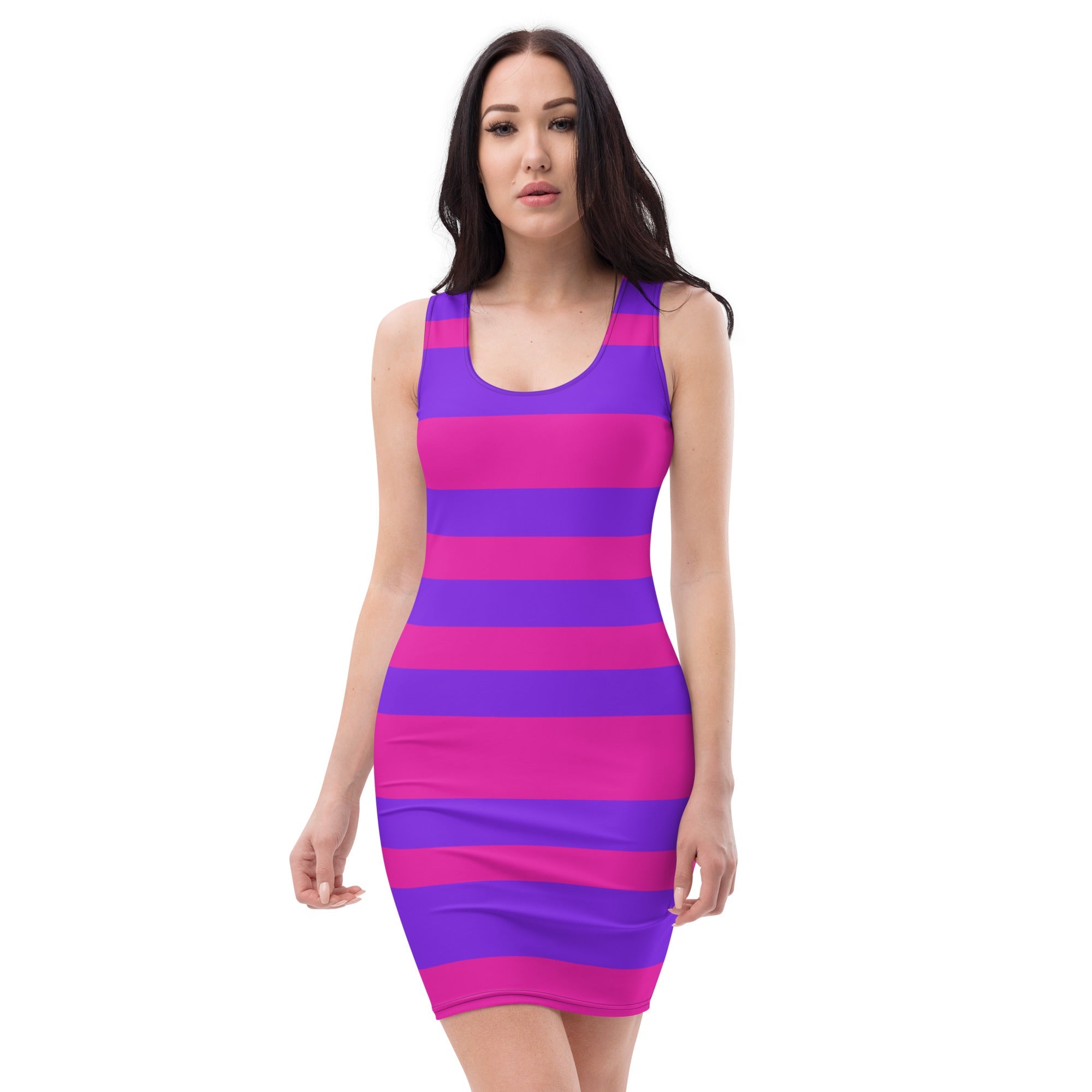 Pink and purple outlet striped dress cheshire cat