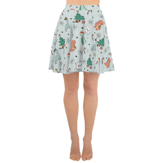 Christmas Dino Skater Skirt happiness is addictive#tag4##tag5##tag6#