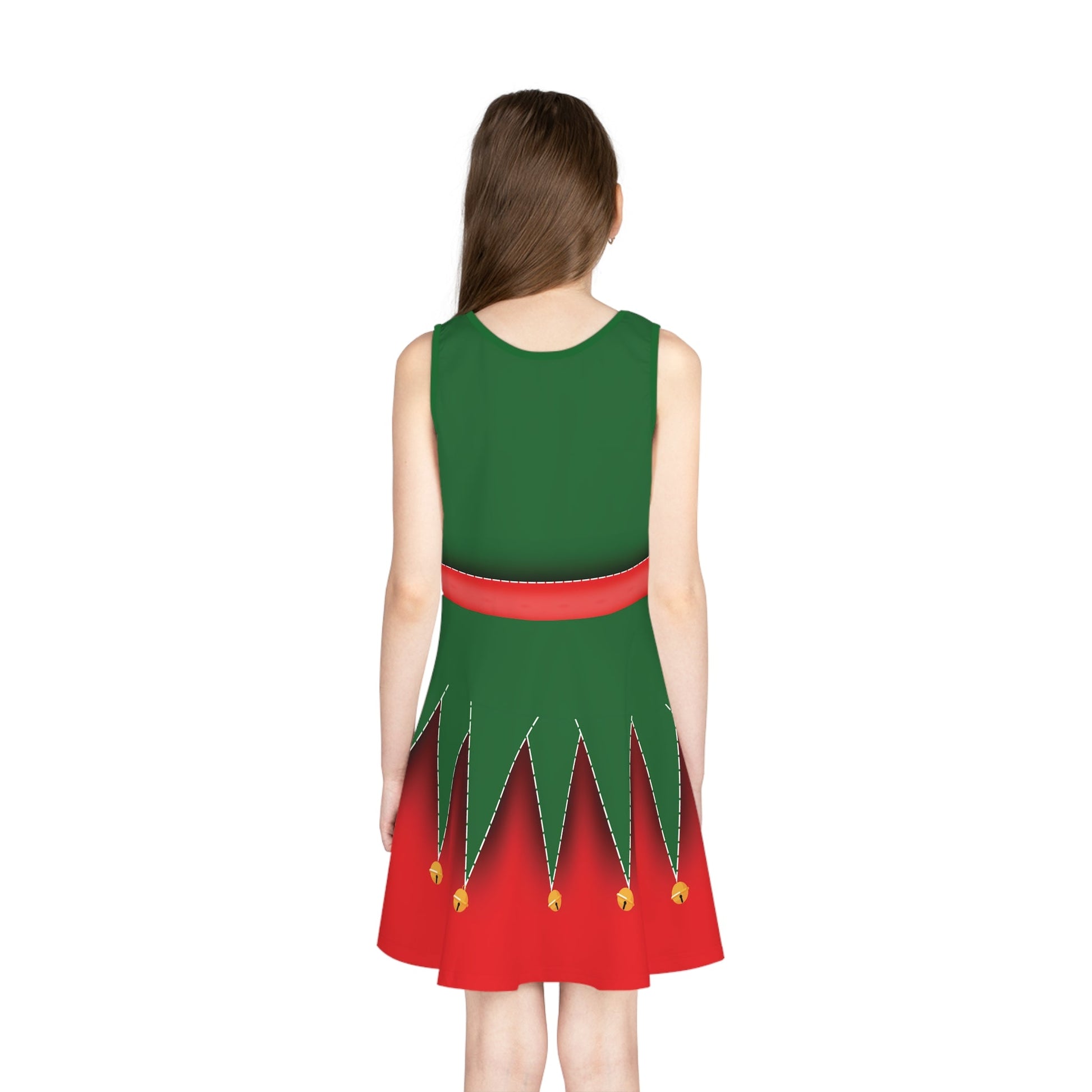 Christmas Elf Girls' Sleeveless Sundress All Over PrintAOPAOP Clothing#tag4##tag5##tag6#