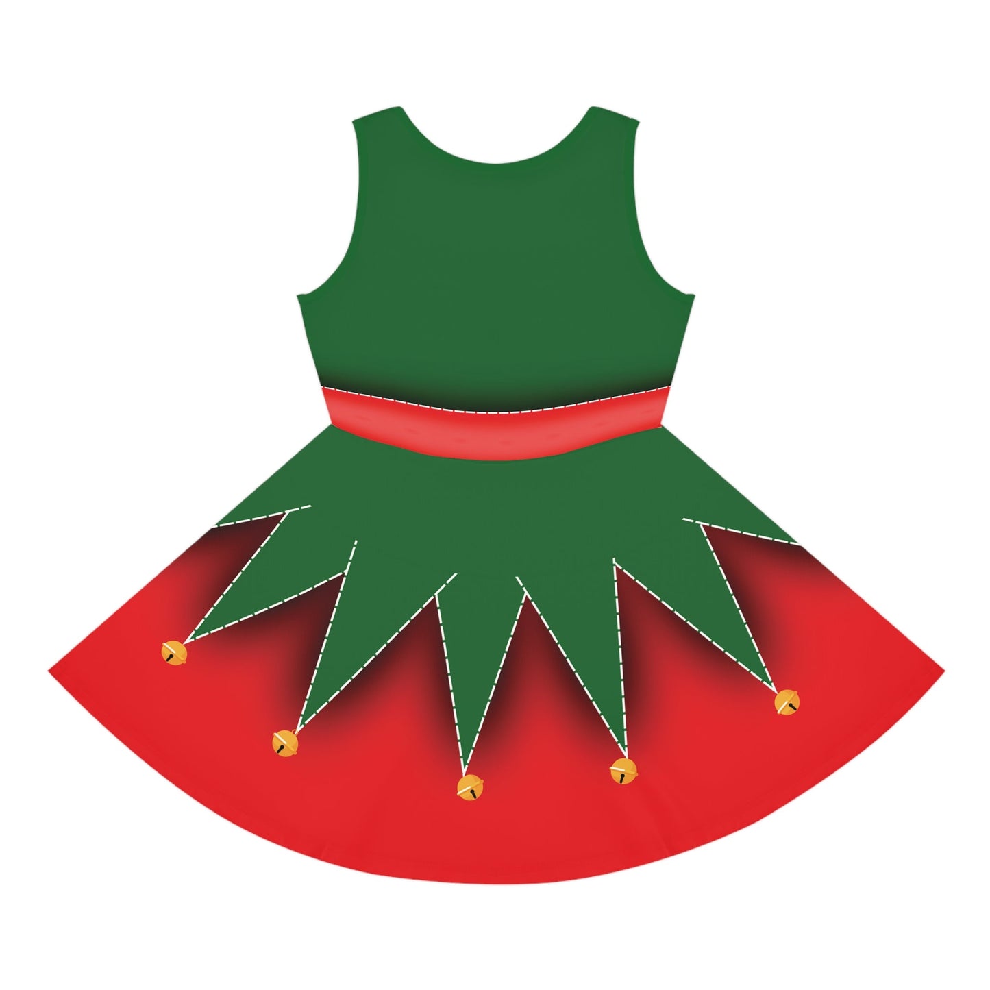 Christmas Elf Girls' Sleeveless Sundress All Over PrintAOPAOP Clothing#tag4##tag5##tag6#