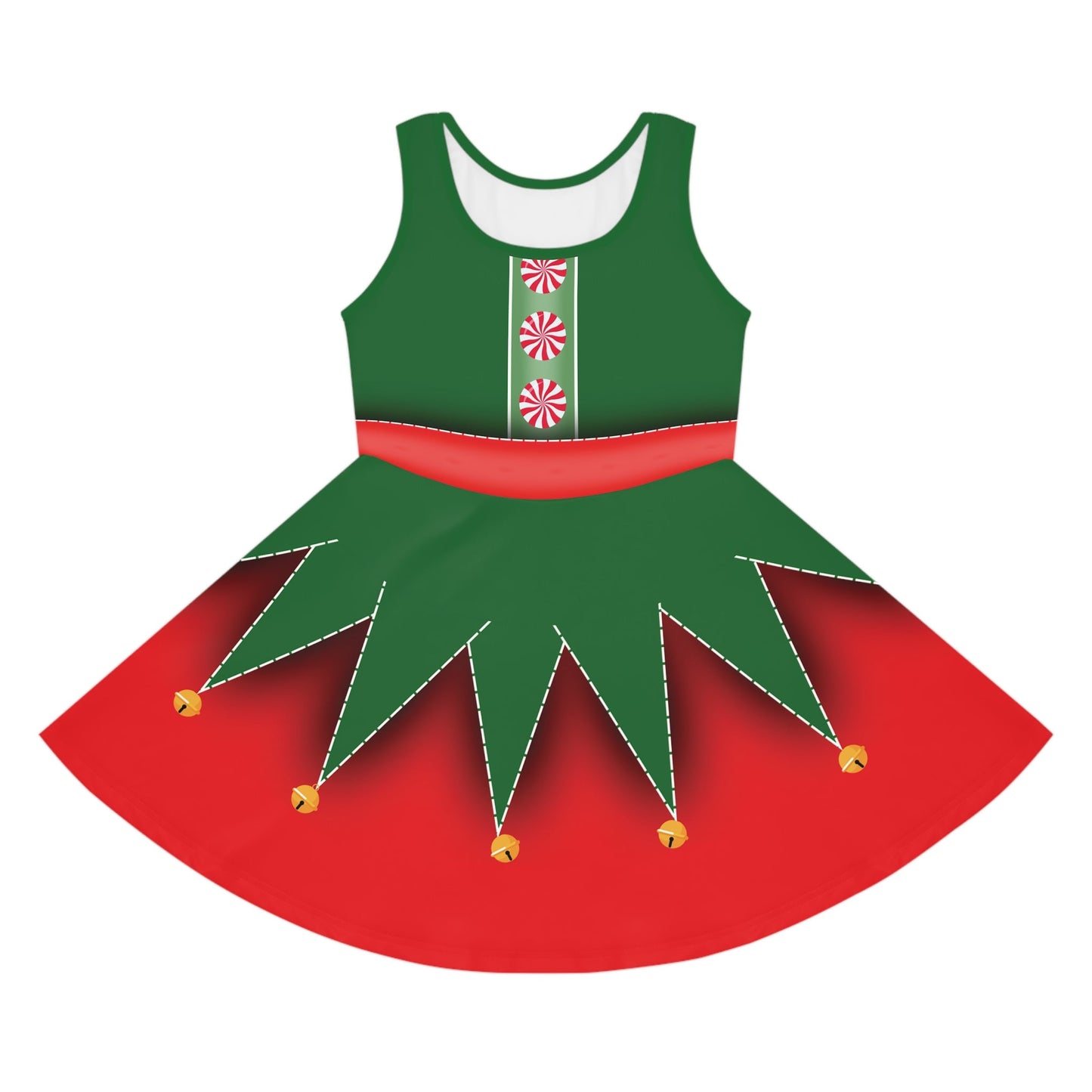 Christmas Elf Girls' Sleeveless Sundress All Over PrintAOPAOP Clothing#tag4##tag5##tag6#