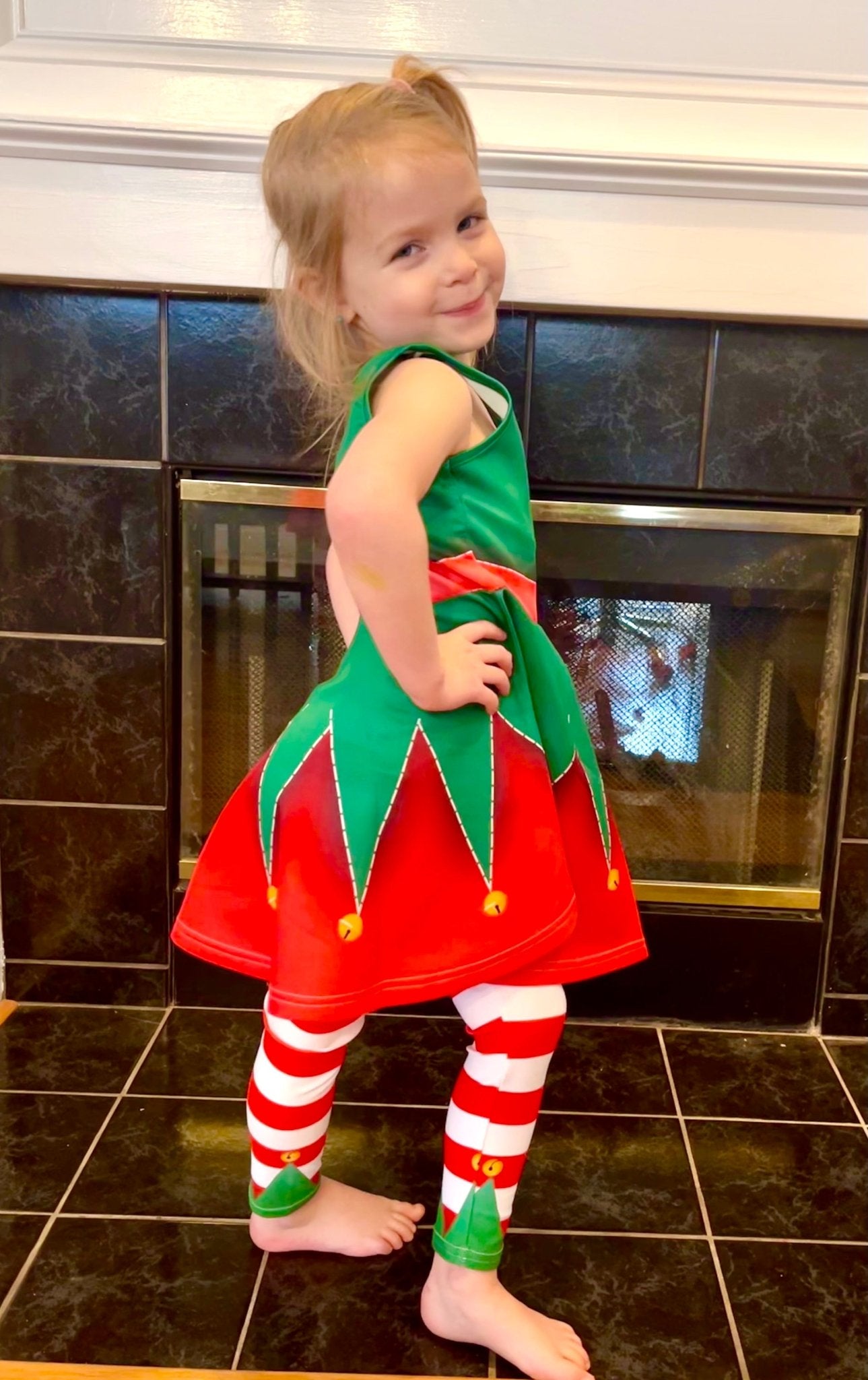 Christmas Elf Girls' Sleeveless Sundress All Over PrintAOPkids dressLittle Lady Shay Boutique