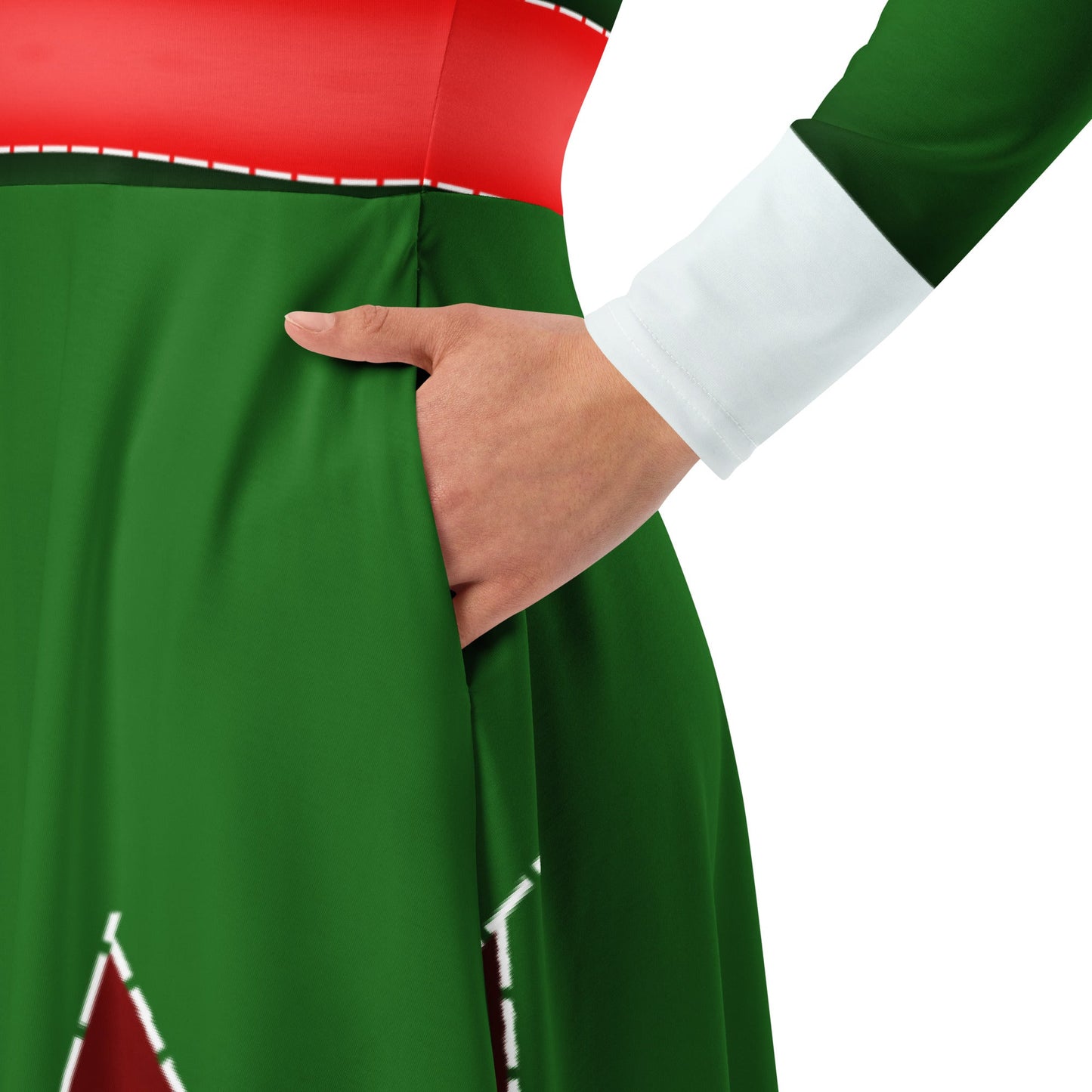 Christmas Elf long sleeve midi dress adult christmasadult elf dressadult holiday style#tag4##tag5##tag6#