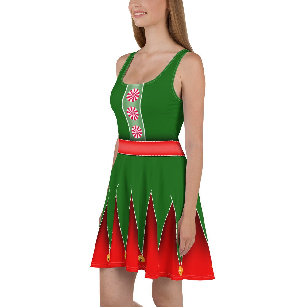 Christmas Elf Skater Dress adult christmasadult elf dressadult holiday style#tag4##tag5##tag6#