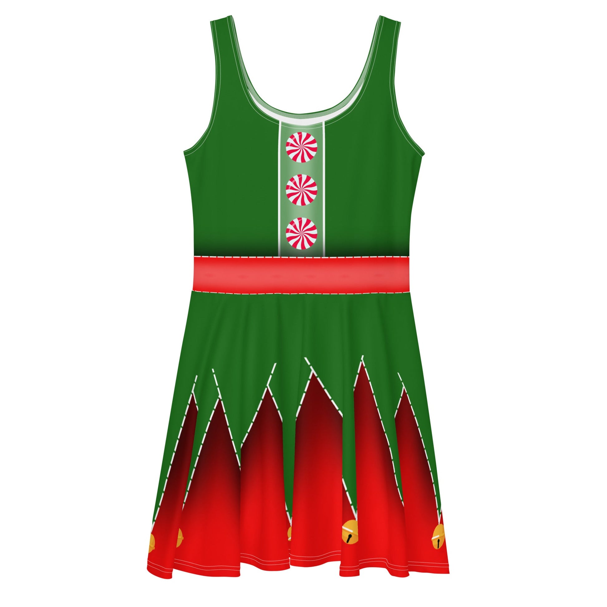 Christmas Elf Skater Dress adult christmasadult elf dressadult holiday style#tag4##tag5##tag6#