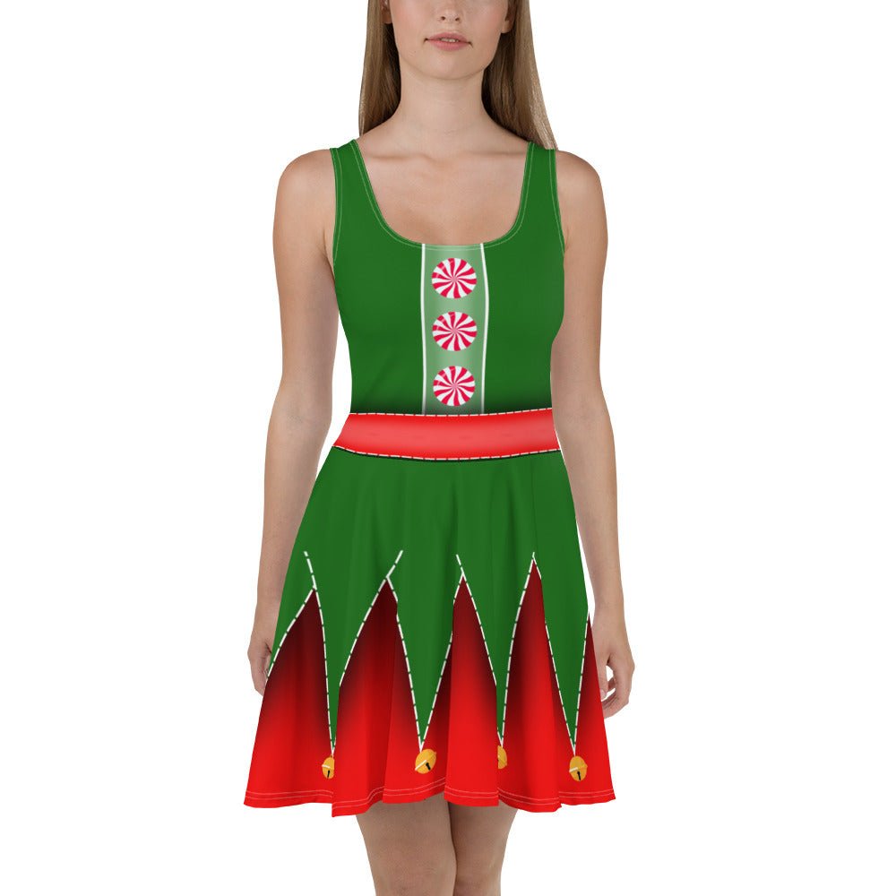 Christmas Elf Skater Dress adult christmasadult elf dressadult holiday style#tag4##tag5##tag6#